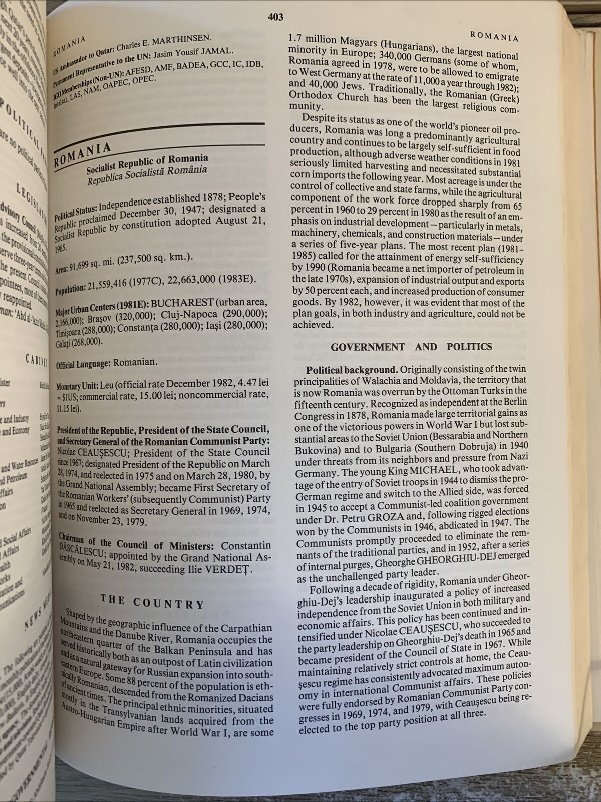 Political Handbook of the World, 1982-1983: Governments and Intergovernmental
