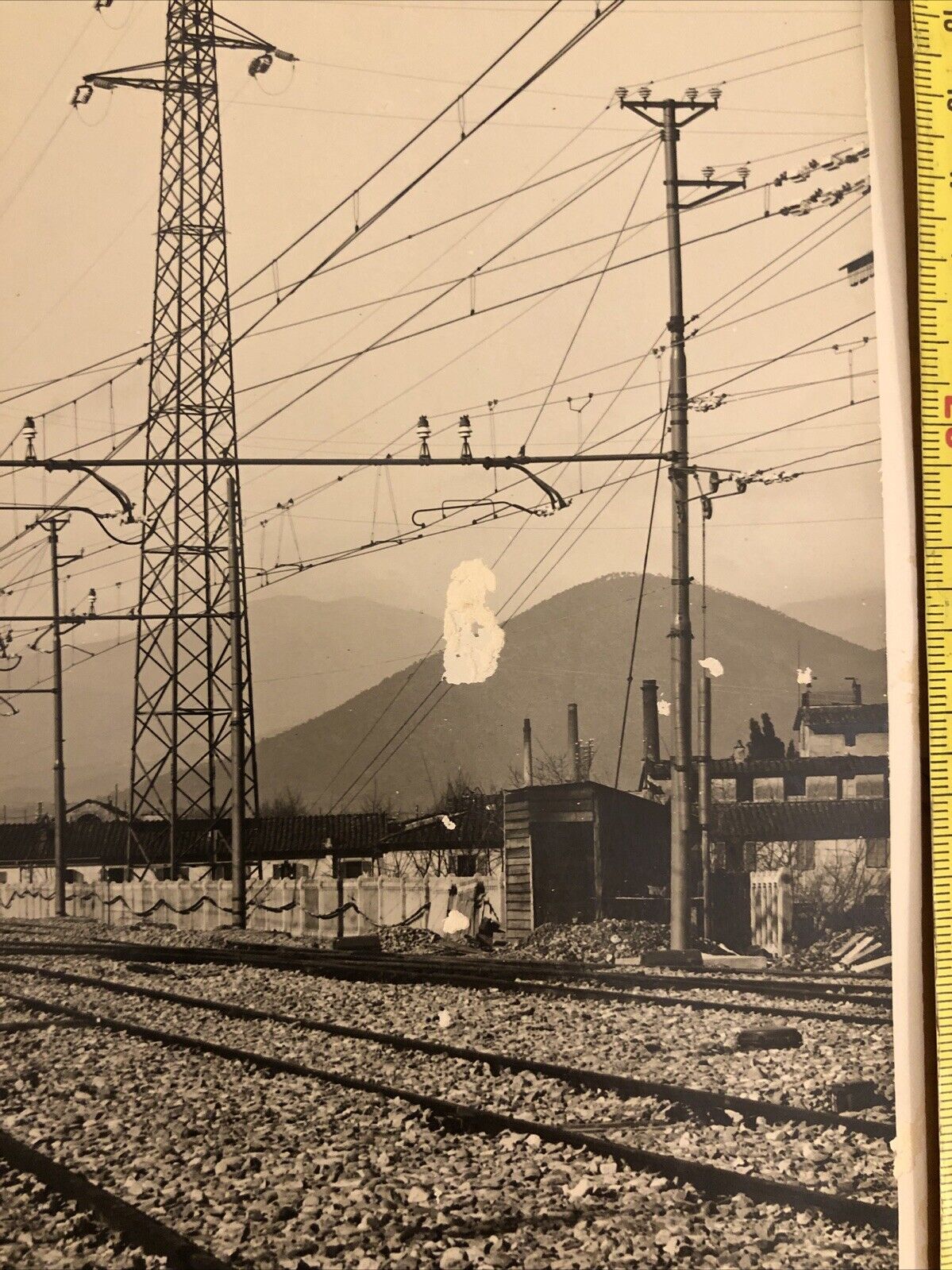 FERROVIE - fotografia antica 40x30cm, (linea direttissima Bologna Firenze?)