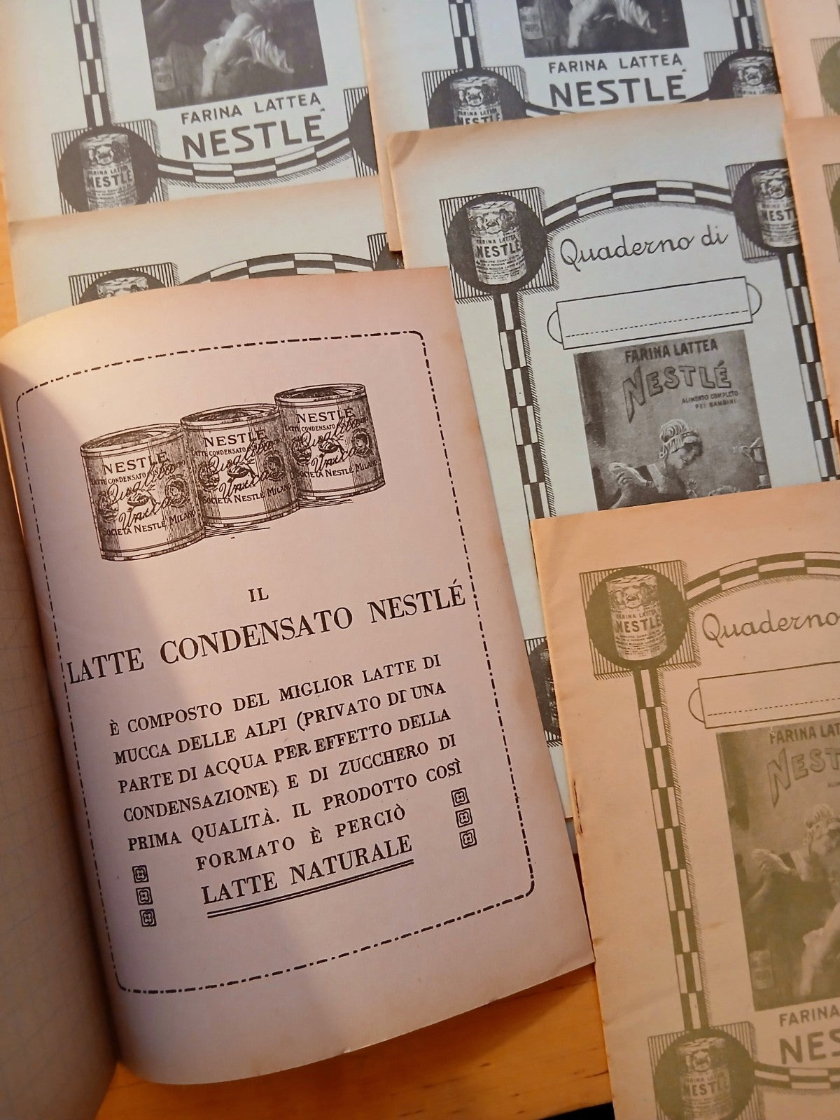 Quaderno Farina Lattea Nestlé Pubblicità antica Vintage collezionismo 4 ill cad.