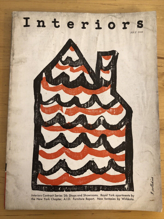 INTERIORS MAGAZINE JULY 1956 Olga Gueft - DESIGN, ARCHITECTURE