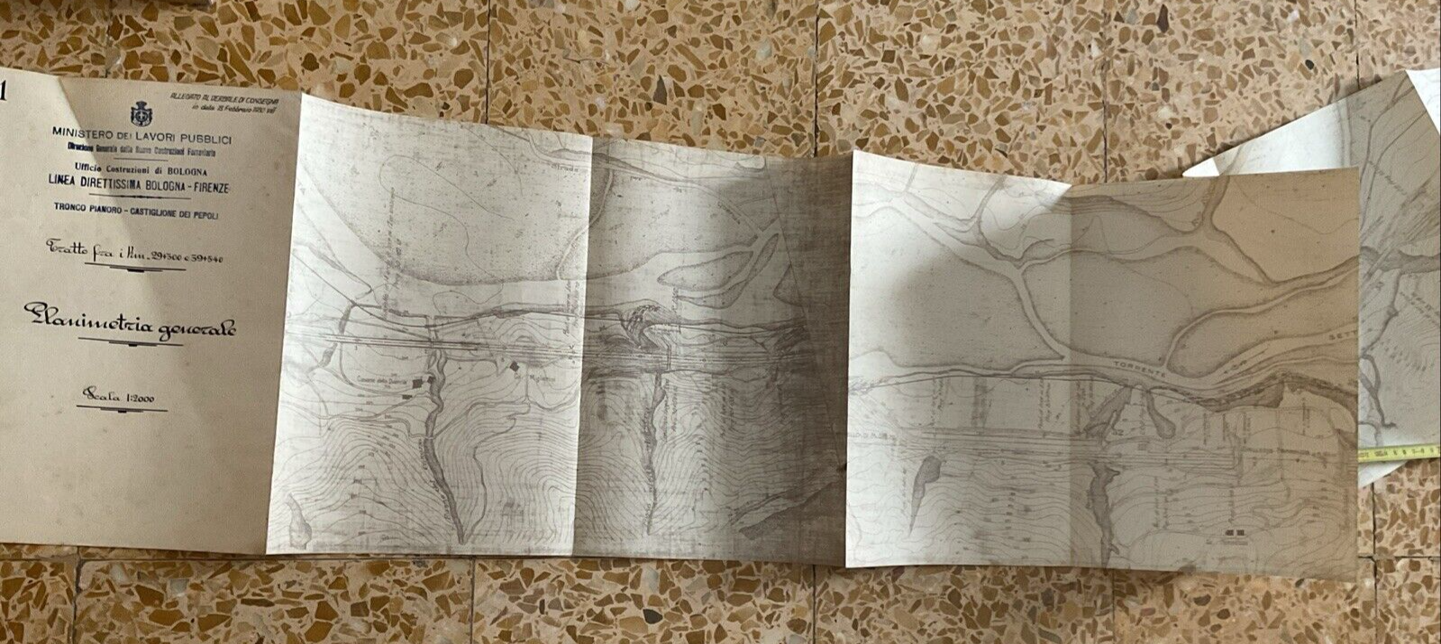 FERROVIE linea Bologna Firenze, Pianoro Castiglione dei Pepoli, planimetria 1930