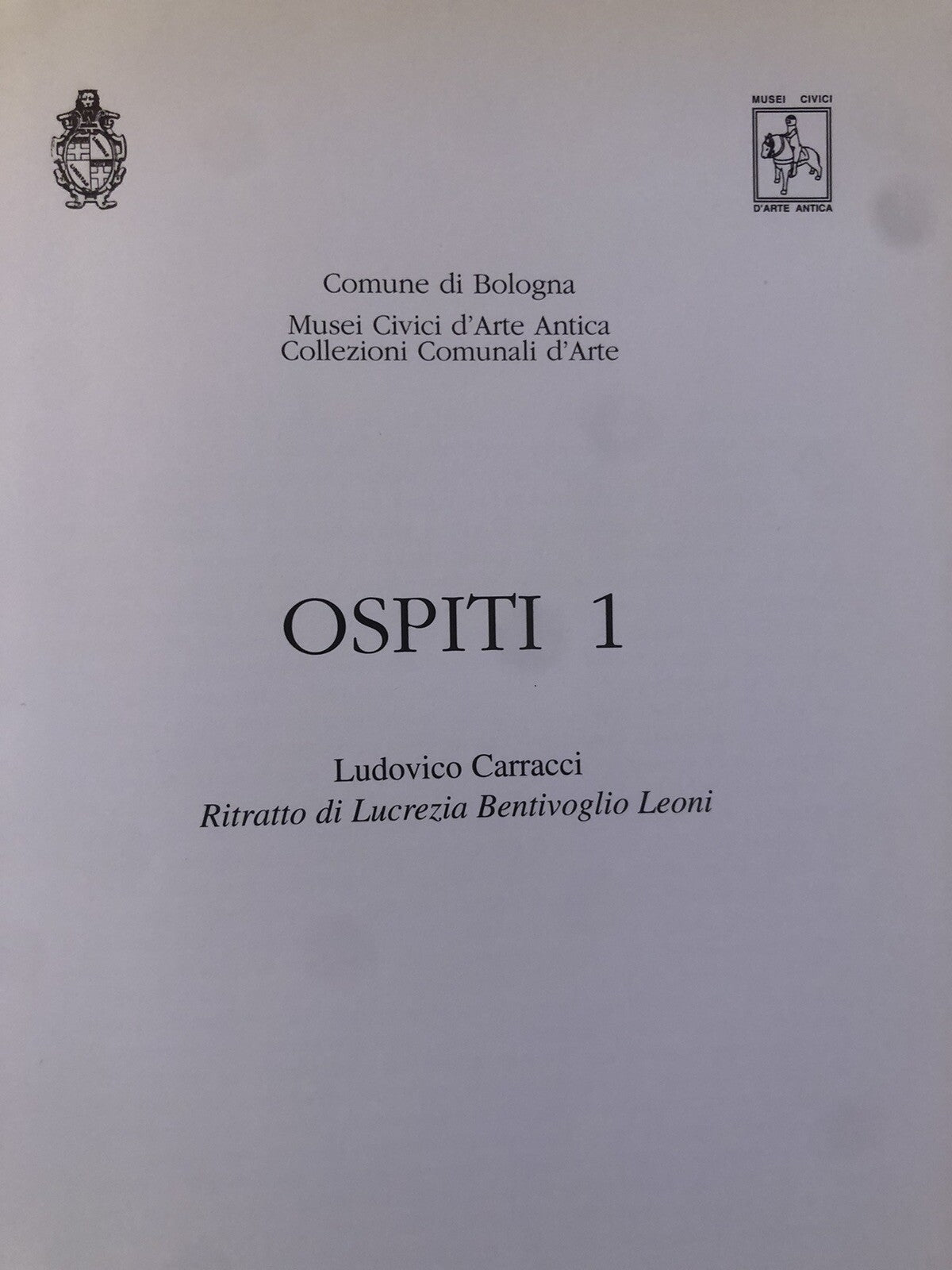 Ludovico Carracci ritratto di Lucrezia Bentivoglio Leoni, comune di Bologna 1996