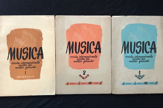 GLINSKI MATTEO - MUSICA rivista internazionale 1946 - 3 VOLUMI