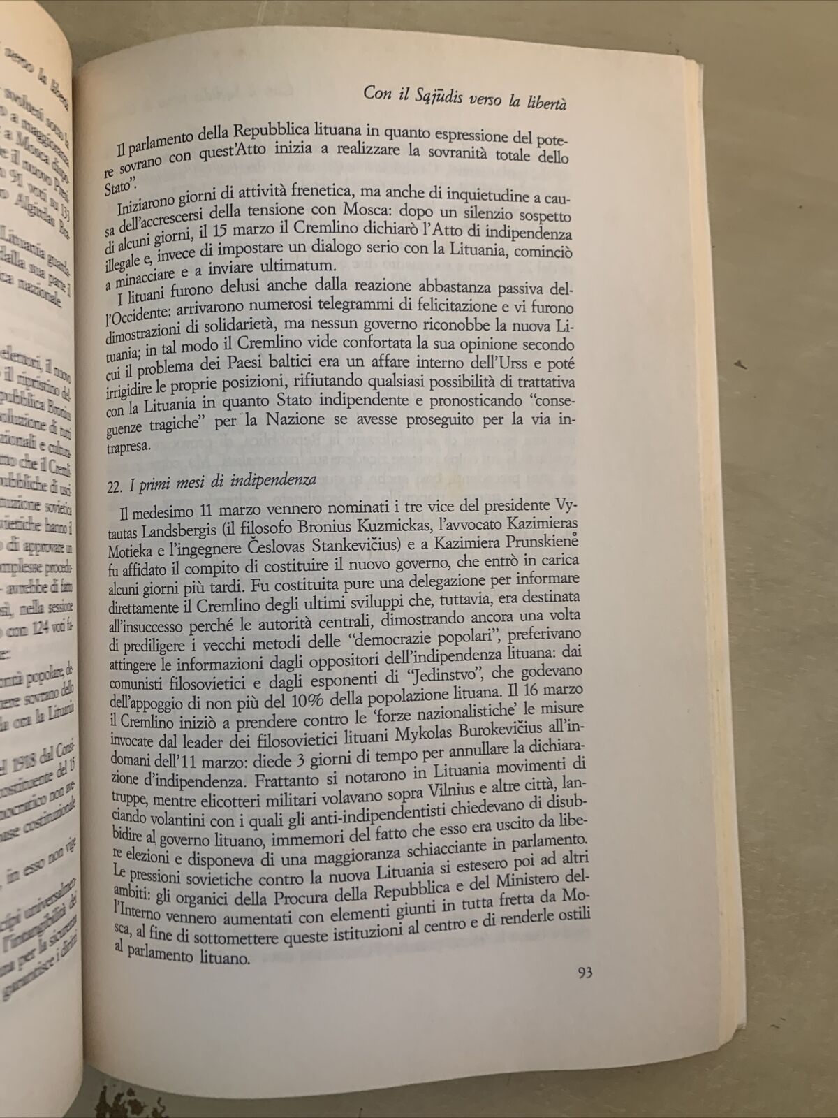 CIVITAS RIVISTA STUDI POLITICI 1992 - LITUANIA L'INDIPENDENZA VOLUTA #