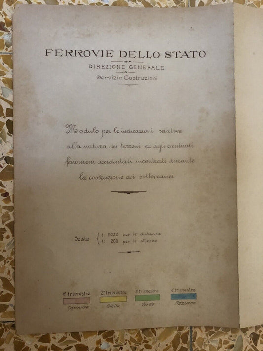 FERROVIE DELLO STATO F.S. natura dei terreni, costruzione sotterranei, fenomeni