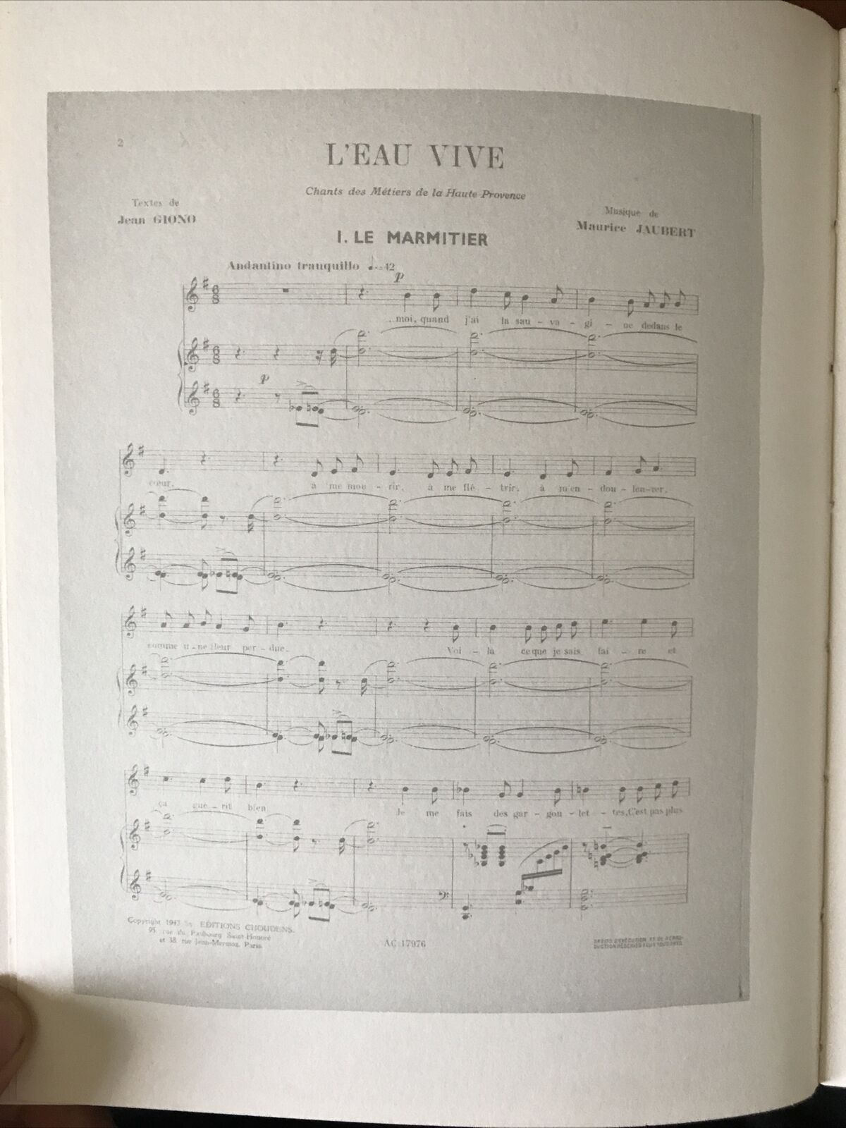 GIONO  sur la musique, Gui Benucci-editeur 1990