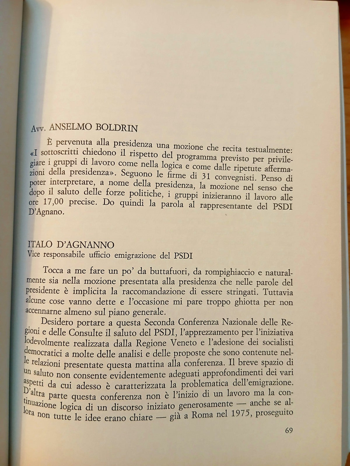 Veneto Giunta Regionale Conferenza naz Regioni consulte emigrazione immigrazione