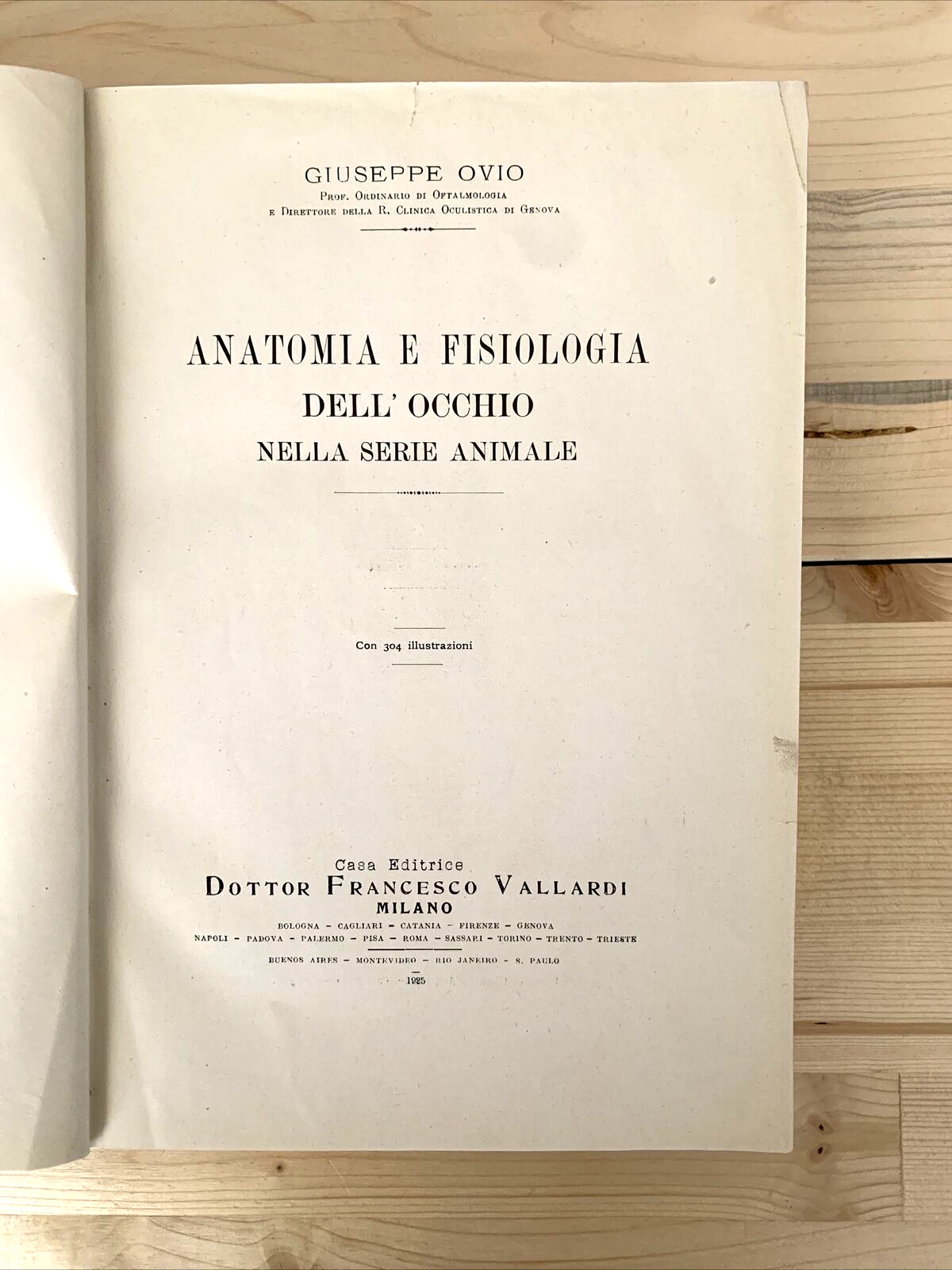 ANATOMIA E FISIOLOGIA DELL'OCCHIO NELLA SERIE ANIMALE - Giuseppe Ovio 1925 #