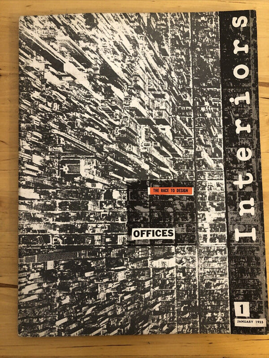 INTERIORS MAGAZINE JANUARY 1955 Olga Gueft - OFFICES RACE TO design architecture