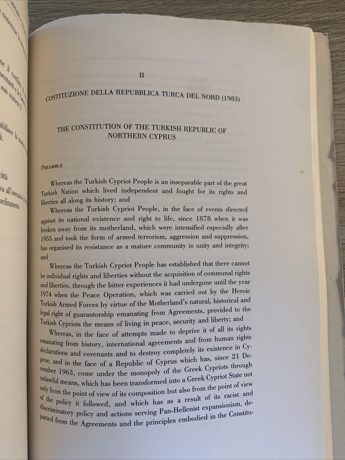 COSTITUZIONE INTERNAZIONALMENTE OTTRIATA E INDIPENDENZA. Cipro. Ermanno Cabiaia