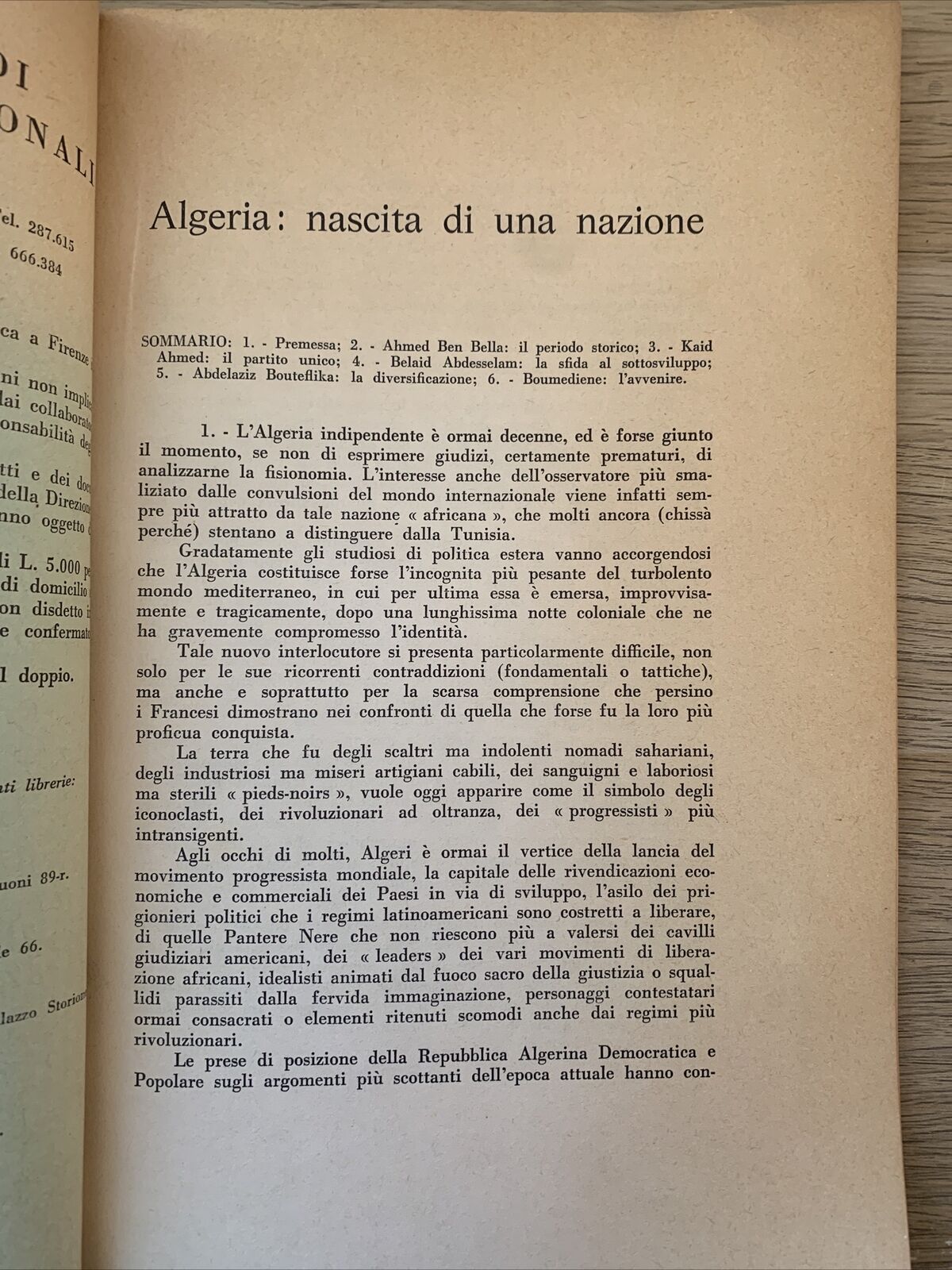 ALGERIA nascita di una nazione. Guido Lica 1973
