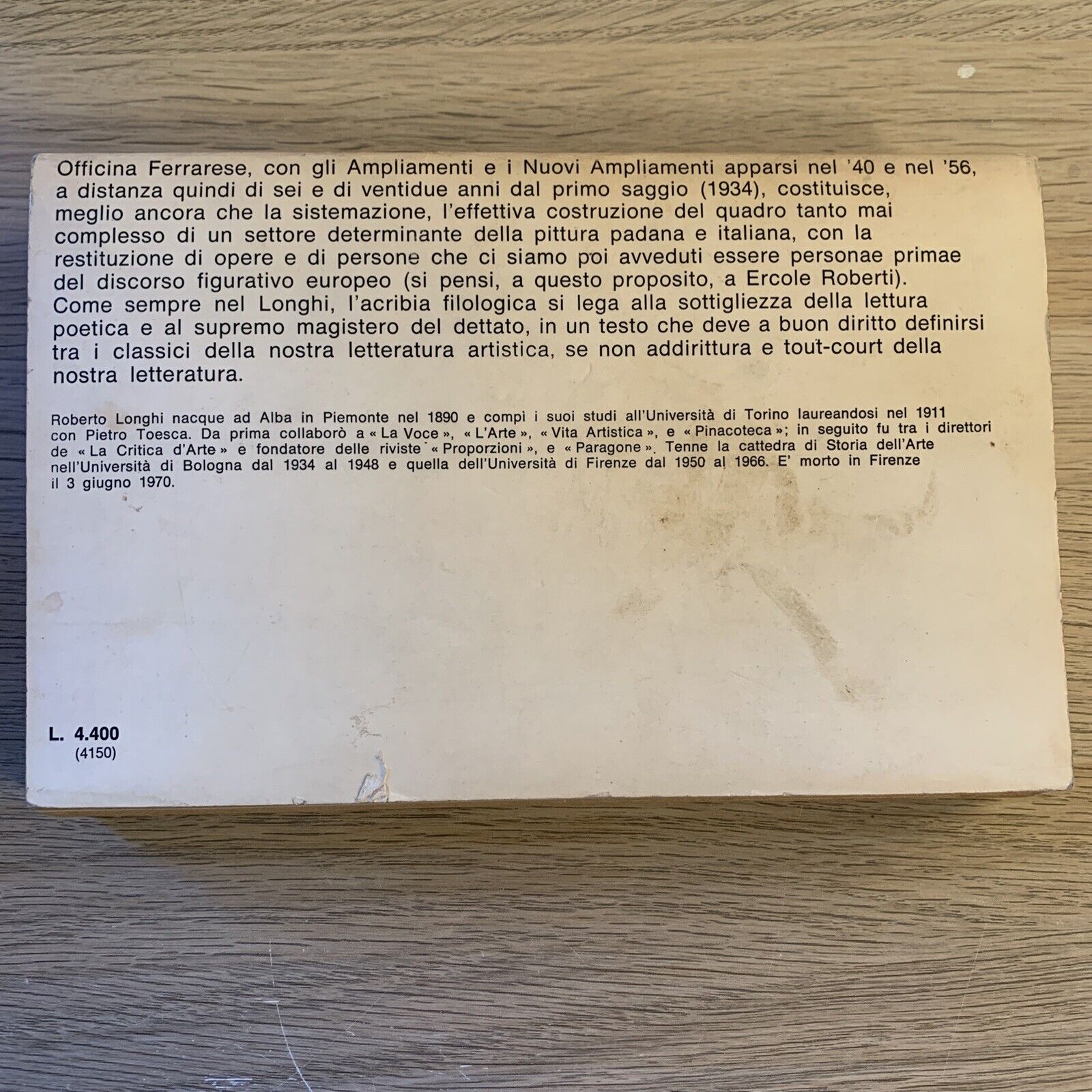 Roberto Longhi - Officina Ferrarese. Biblioteca Sansoni 1975