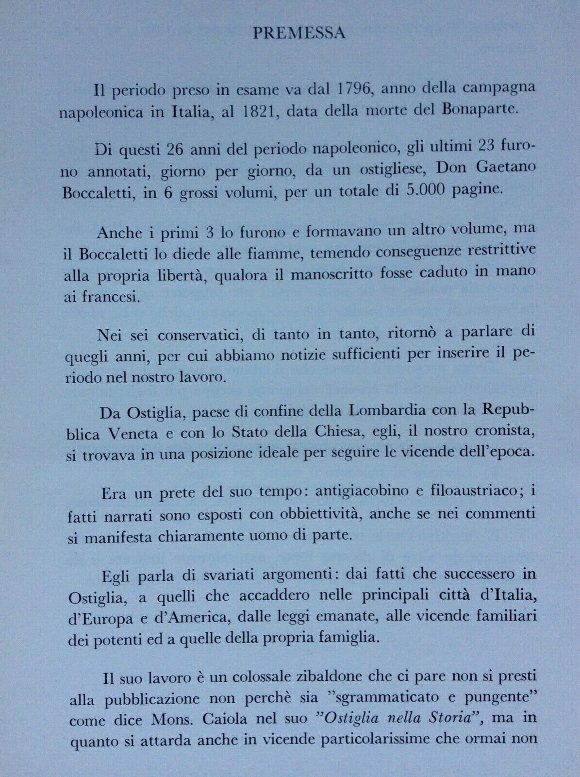OSTIGLIA NAPOLEONICA.    DINO MAGRI.   STRANIERI EDITORE.  1982.  AUTOGRAFATO