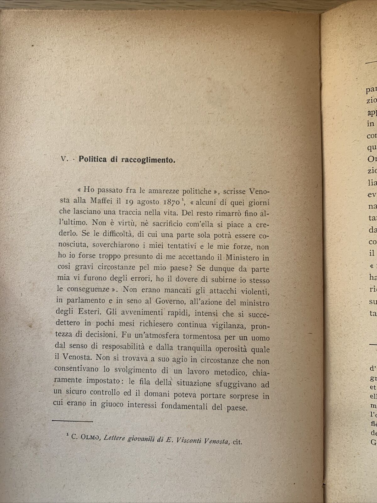 LA POLITICA ESTERA DI E. VISCONTI VENOSTA - Francesco Cataluccio. Marzocco 1940