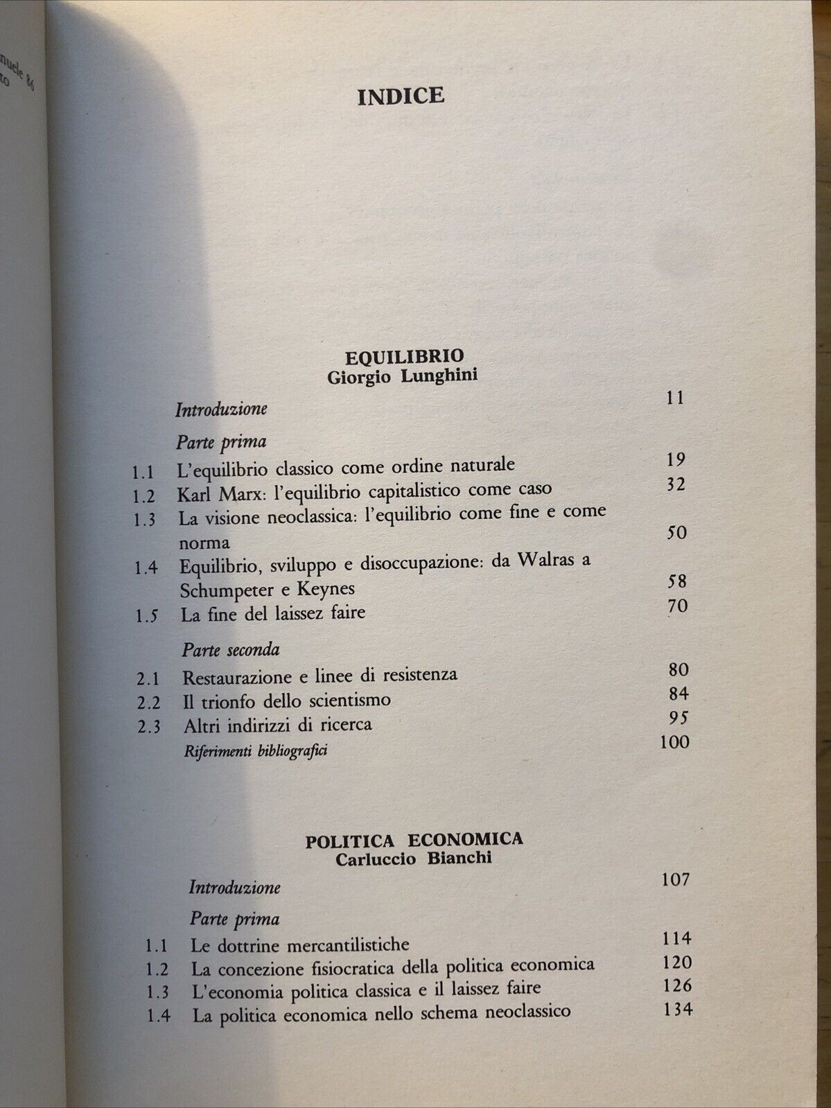Dizionario di economia politica,  Equilibrio politica economia. Boringhieri 1988