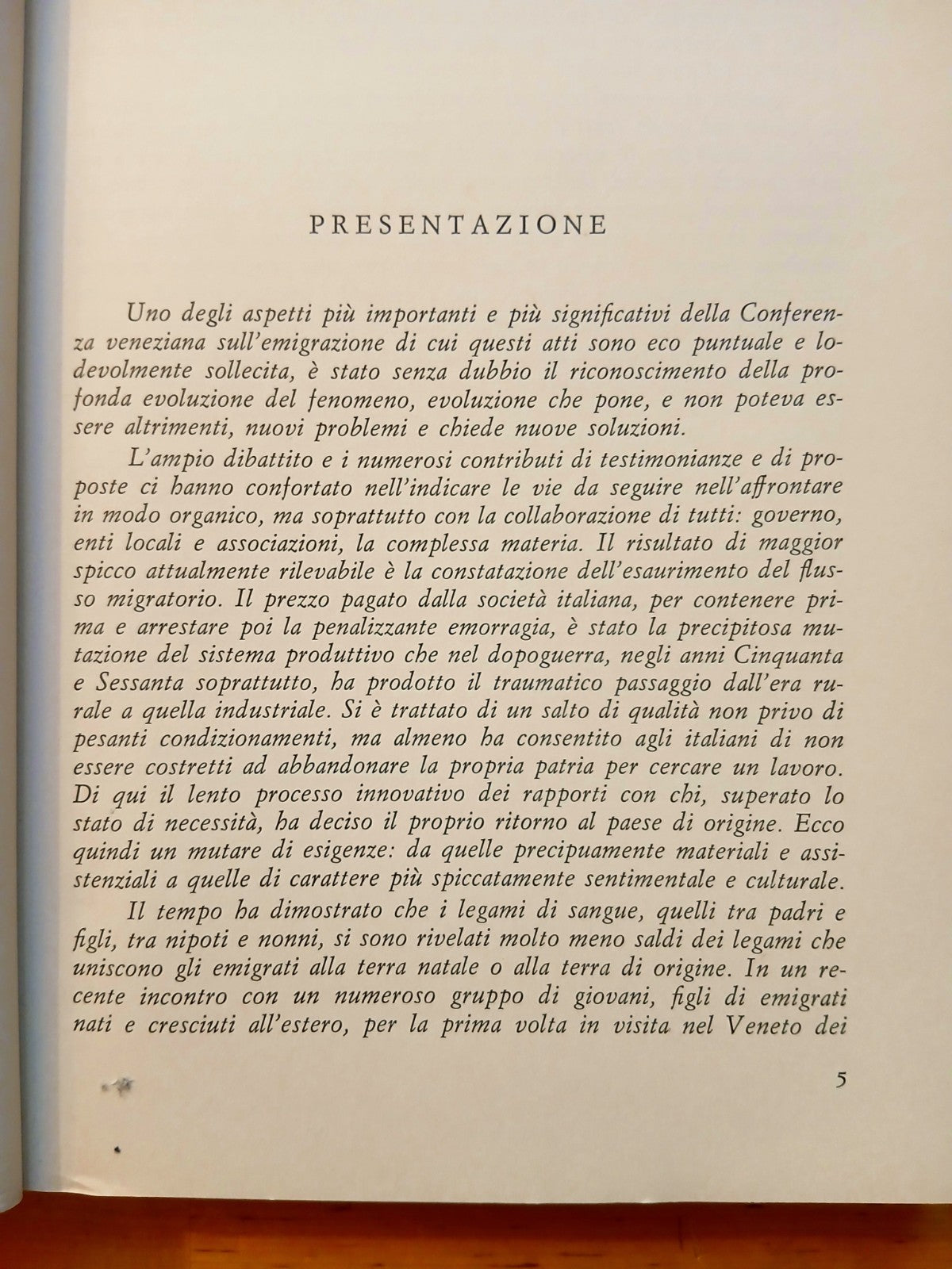 Veneto Giunta Regionale Conferenza naz Regioni consulte emigrazione immigrazione