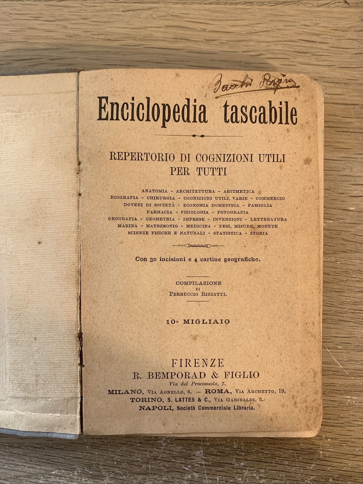 Enciclopedia tascabile Bemporad 1906