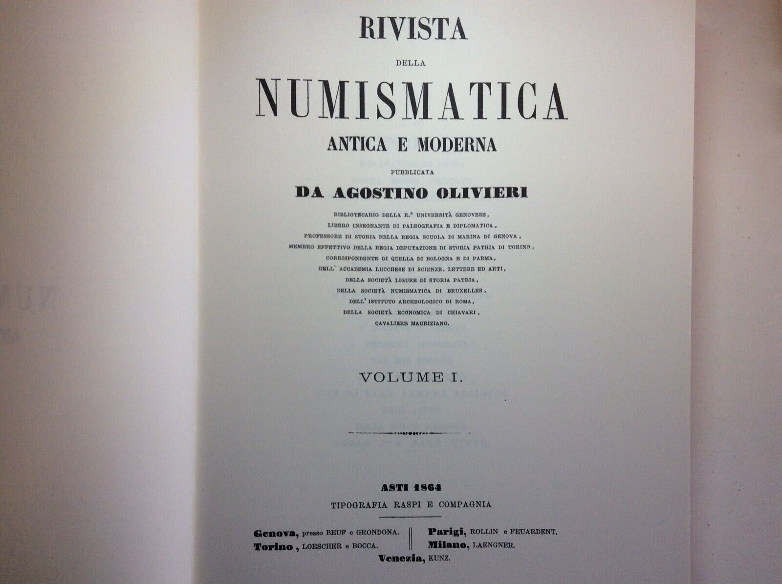 RIVISTA DELLA NUMISMATICA ANTICA E MODERNA, OLIVIERI-MAGGIORA-VERGANO,FORNI EDIT
