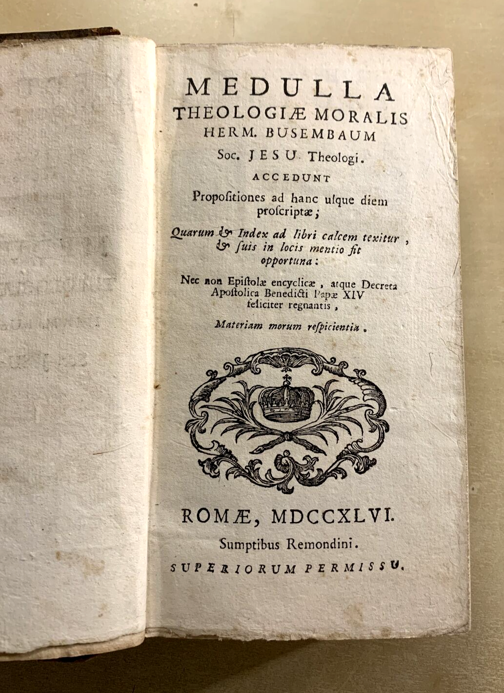 Medulla Theologiae Moralis. Herm. Busembaum 1746
