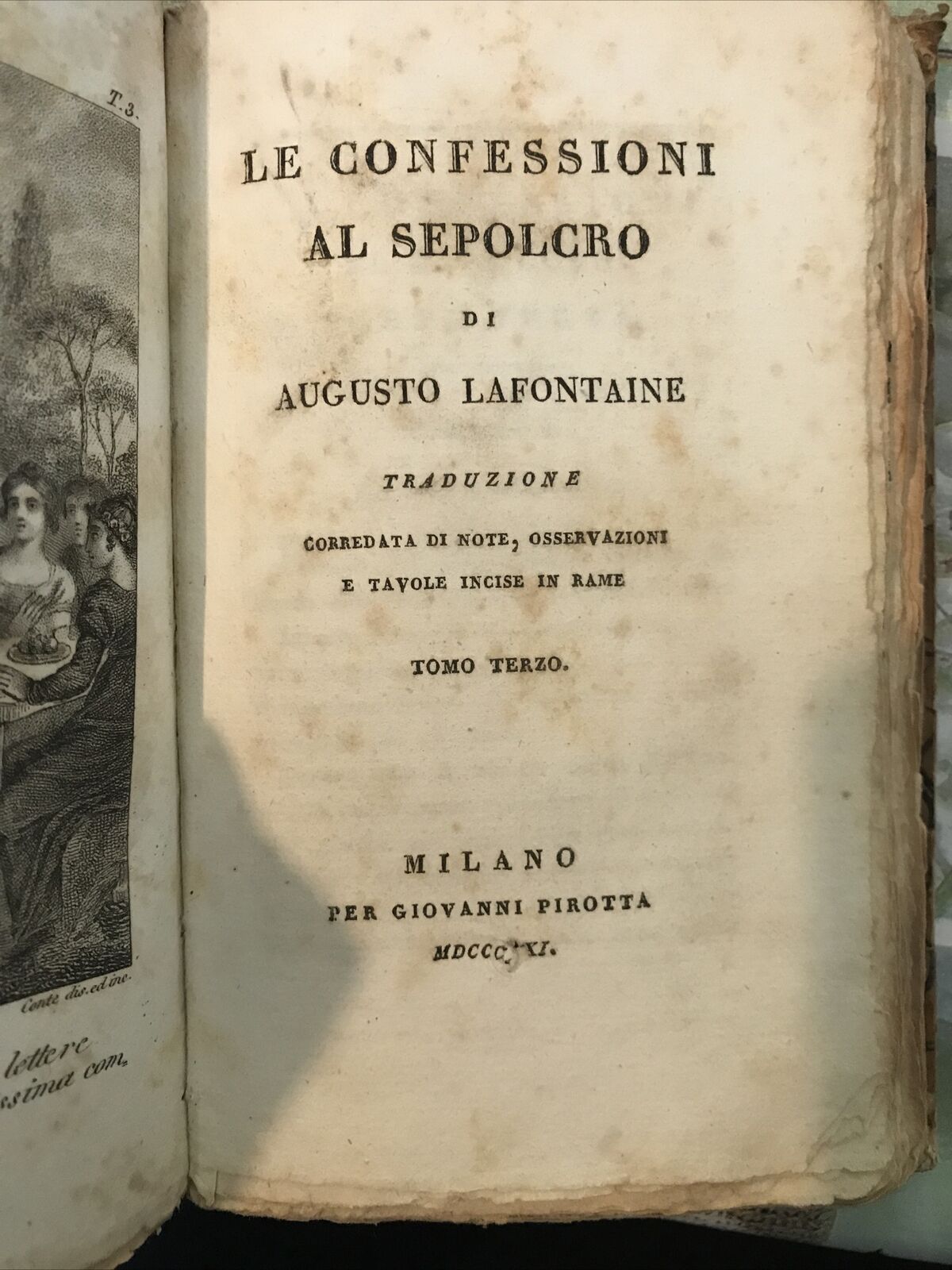 LE CONFESSIONI AL SEPOLCRO, Augusto Lafontaine tomo 1 e tomo 3 - 1821