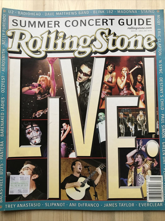 ROLLING STONE MAGAZINE Issue 871 Live! June 21 2001 LE #