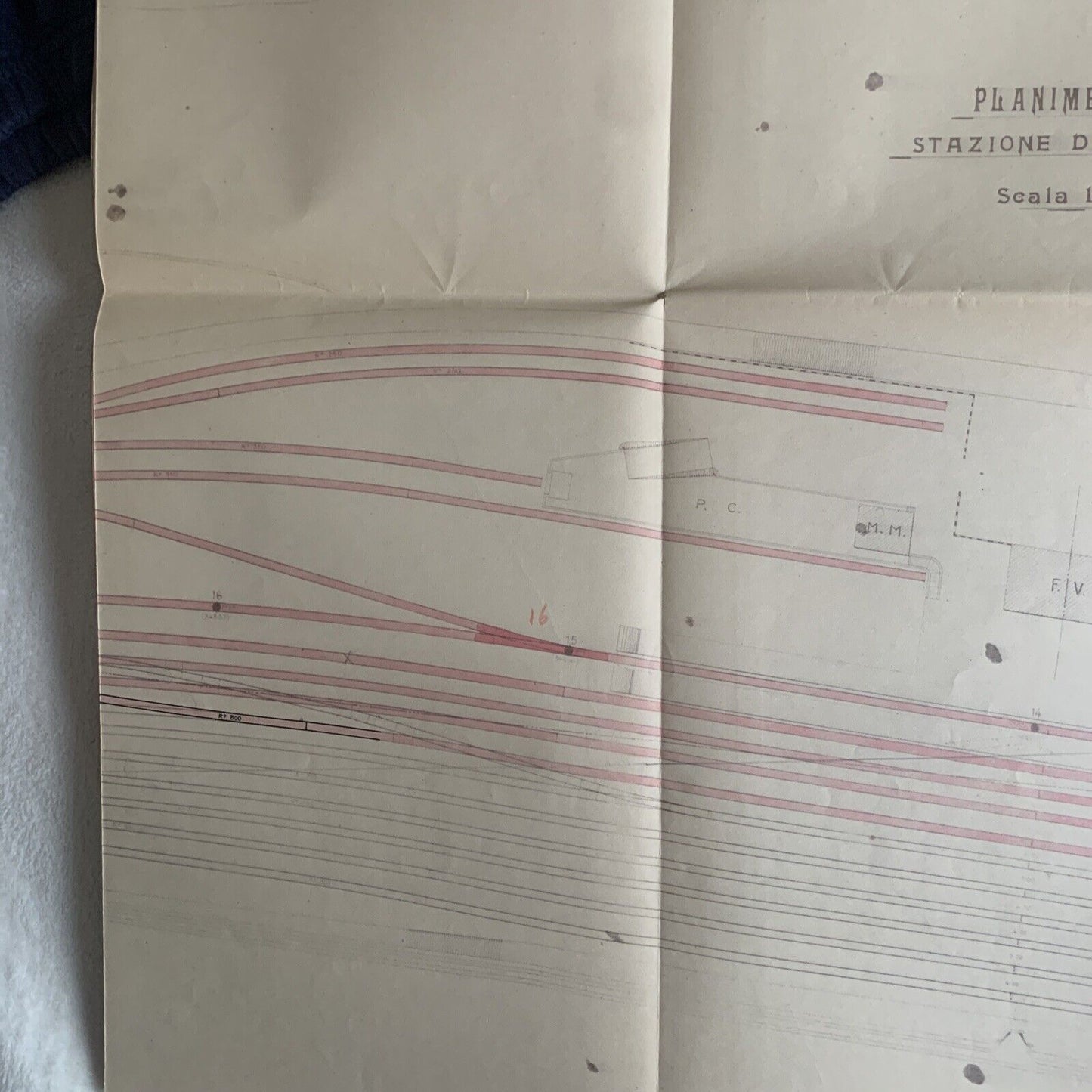 FERROVIE DELLO STATO - piano generale della stazione di Calcare PLANIMETRIA #