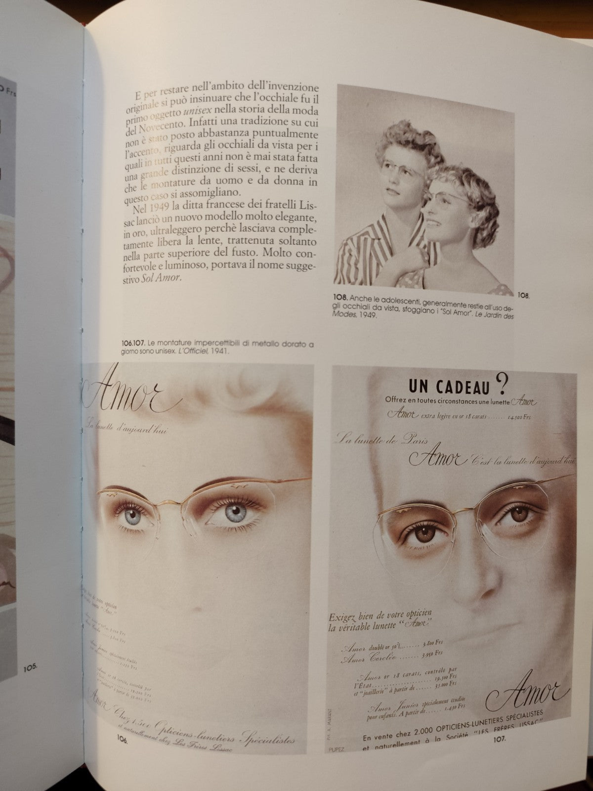 Occhiali & occhiali, storie di Moda. Giuseppe Pellissetti. Zanfi ed. 1990