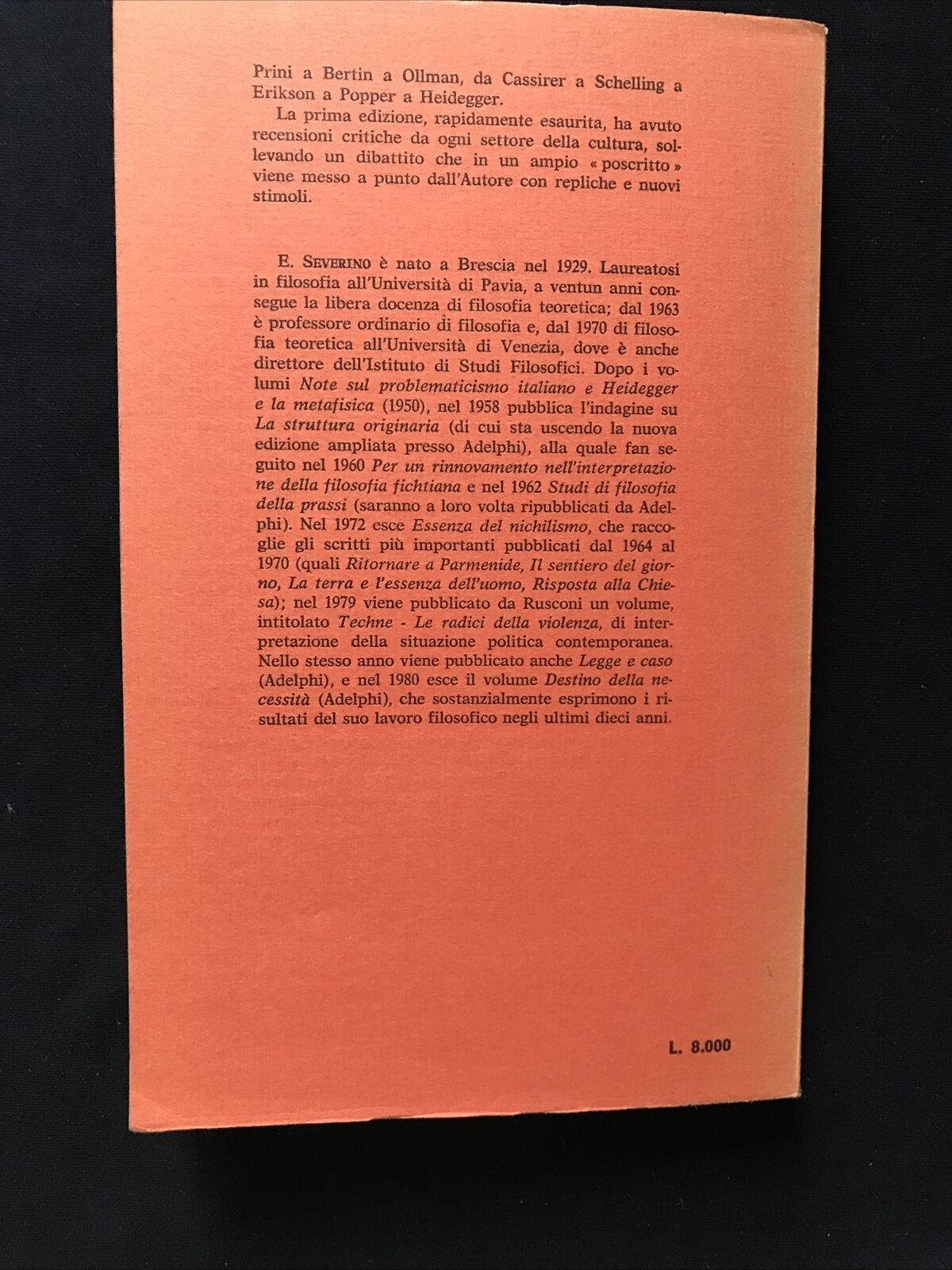 GLI ABITATORI DEL TEMPO, Emanuele Severino, armando ed. Filosofia .... d'oggi #