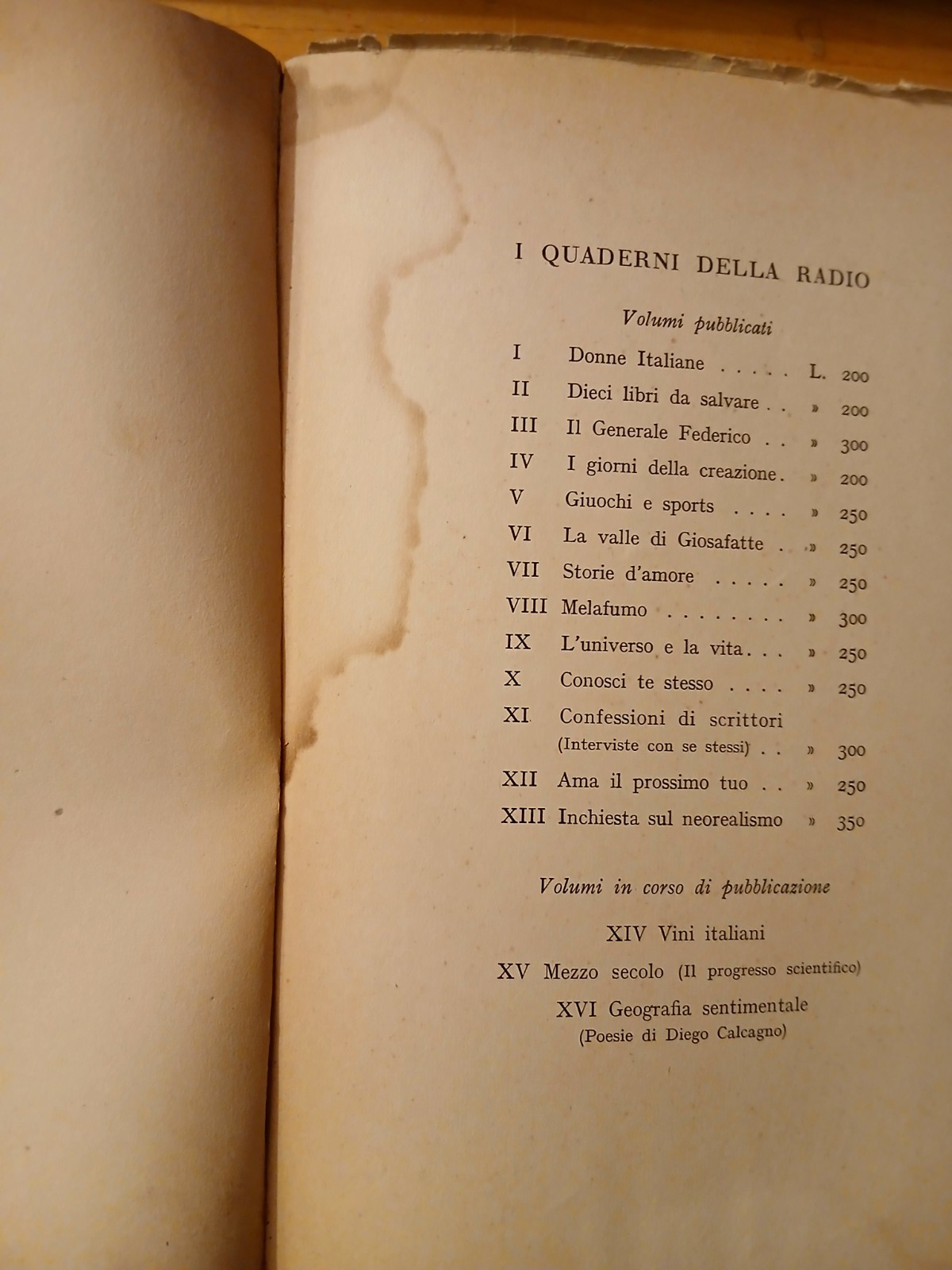 Inchiesta sul neorealismo - Carlo Bo, Edizioni Radio Italiana 1951