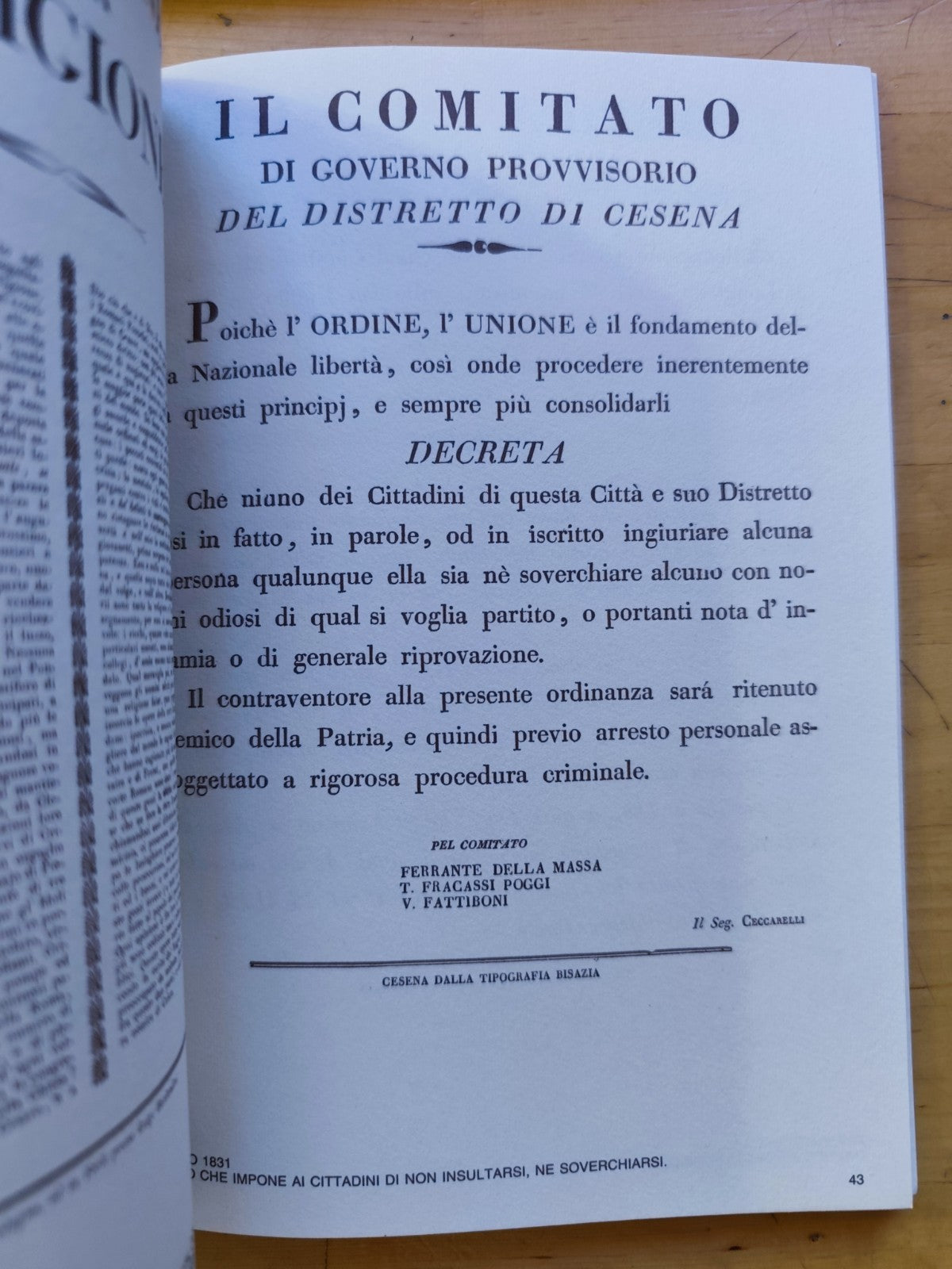 I moti carbonari del 1831 in mostra attraverso i manifesti di Giuliano Serra