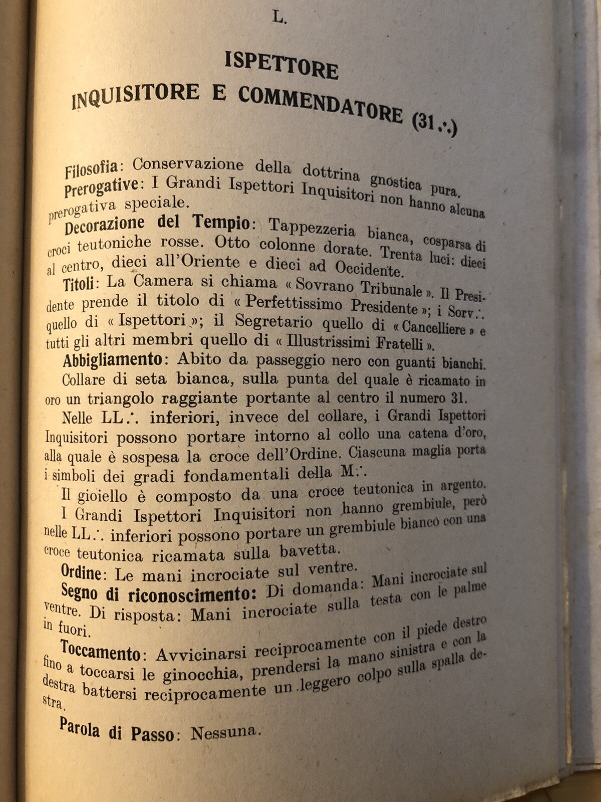Il libro dei rituali del rito scozzese antico accettato, Salvatore Farina 1946