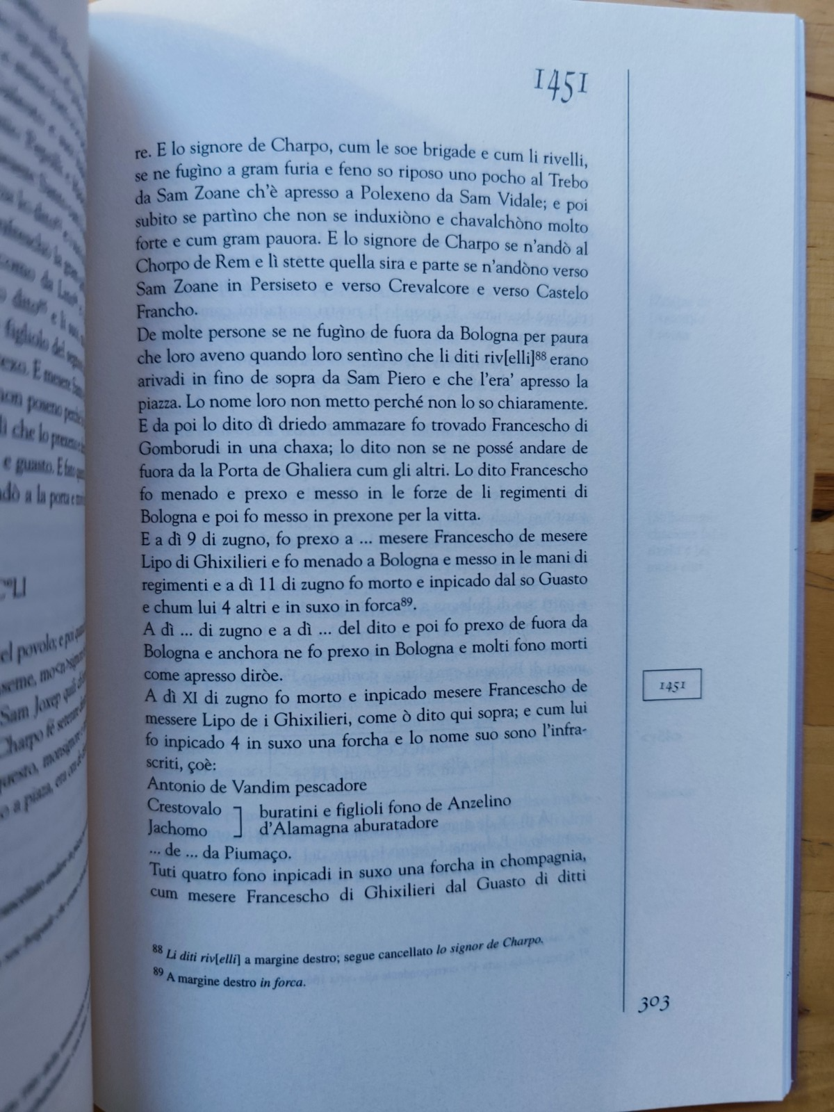 Cronaca di Bologna 1443-1452 - Cronaca 1535-1549 di Giacomo Rinieri, Costa ed.