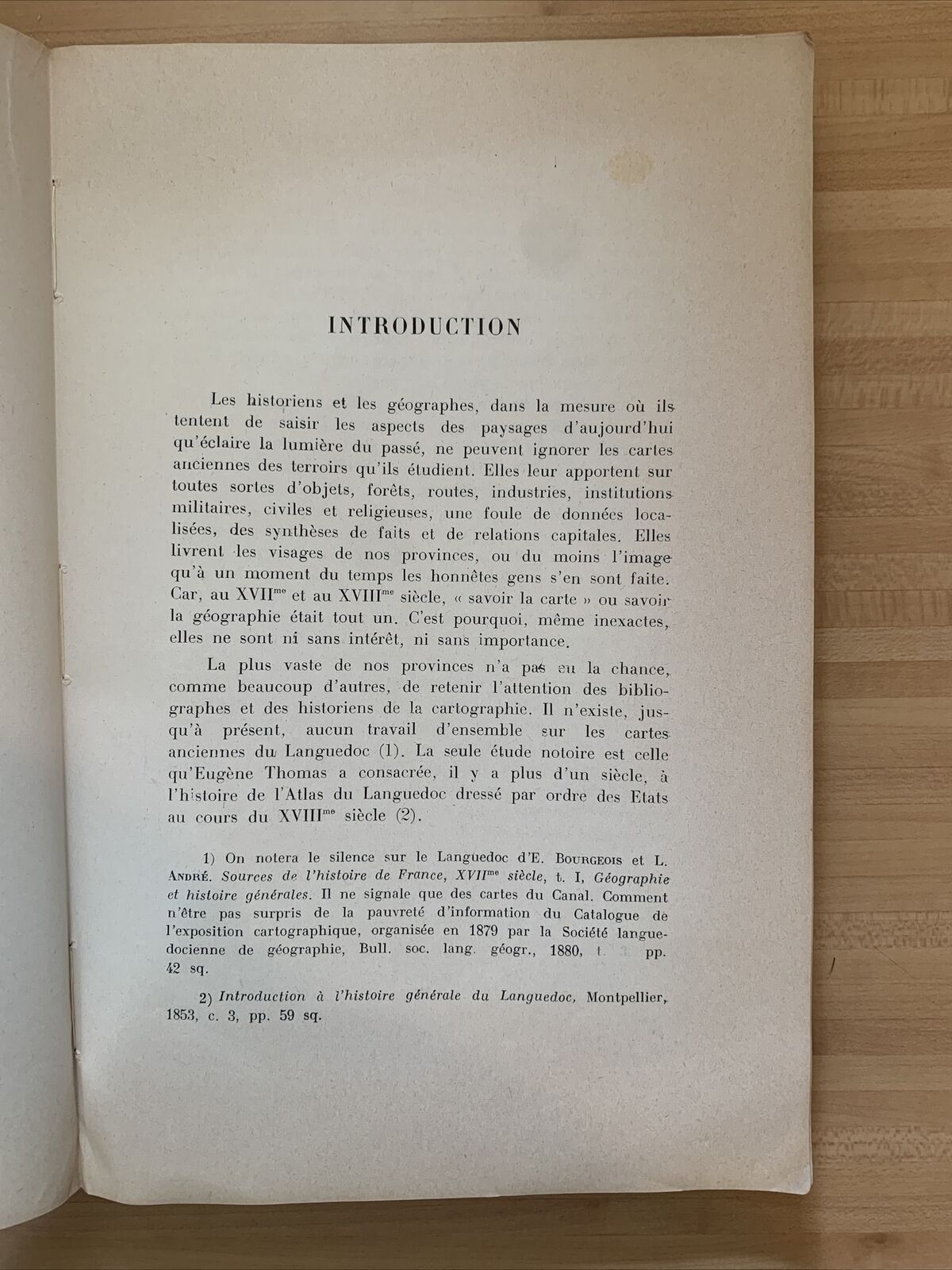 CARTES ANCIENNES DU LANGUEDOC XVI - XVIII S. Francois Dainville S.J. 1961 #