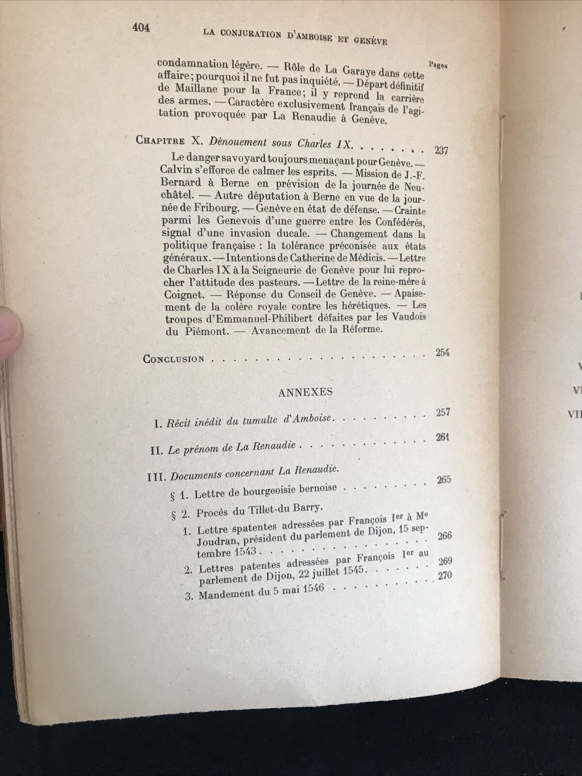 LA CONJURATION D'AMBOISE ET GENÈVE Henry Naef, E. Champion 1922