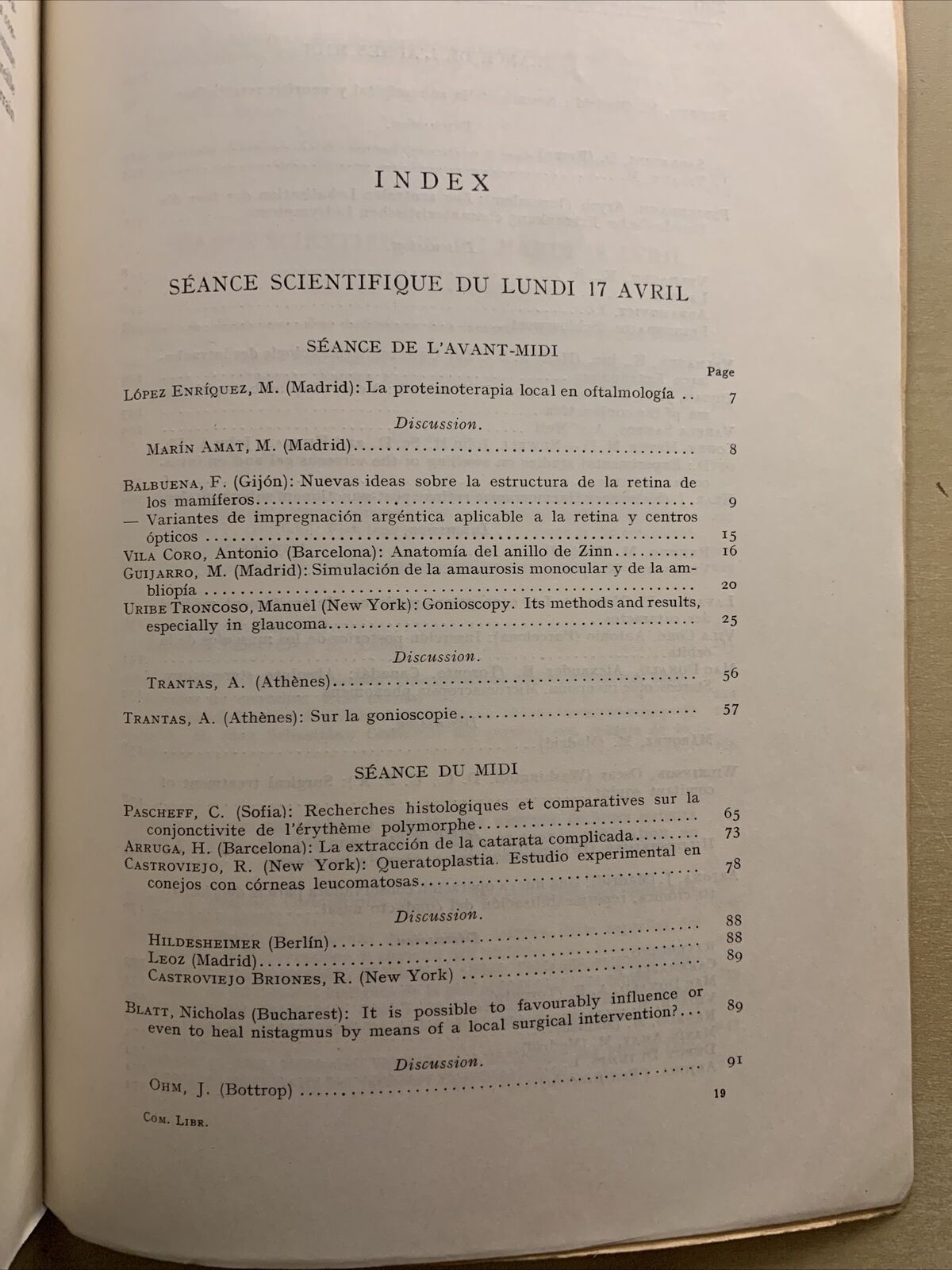 TUBERCULOSIS DEL IRIS Y DEL CUERPO CILIAR - concilium ophtalmologicum 1933 #