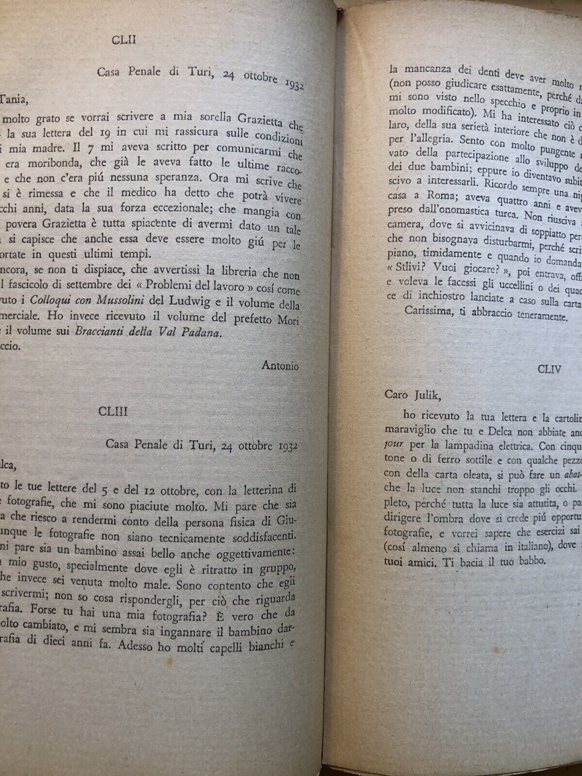 Lettere dal carcere opere di Antonio Gramsci. Einaudi 10 ott 1947