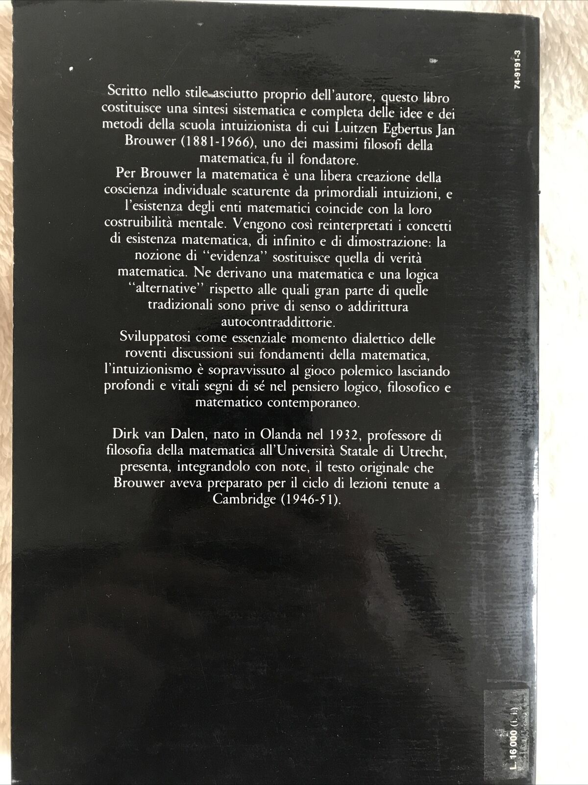 BROUWER lezioni sull'intuizionismo, Boringhieri, Dirk V. Dalen 1946-51  #