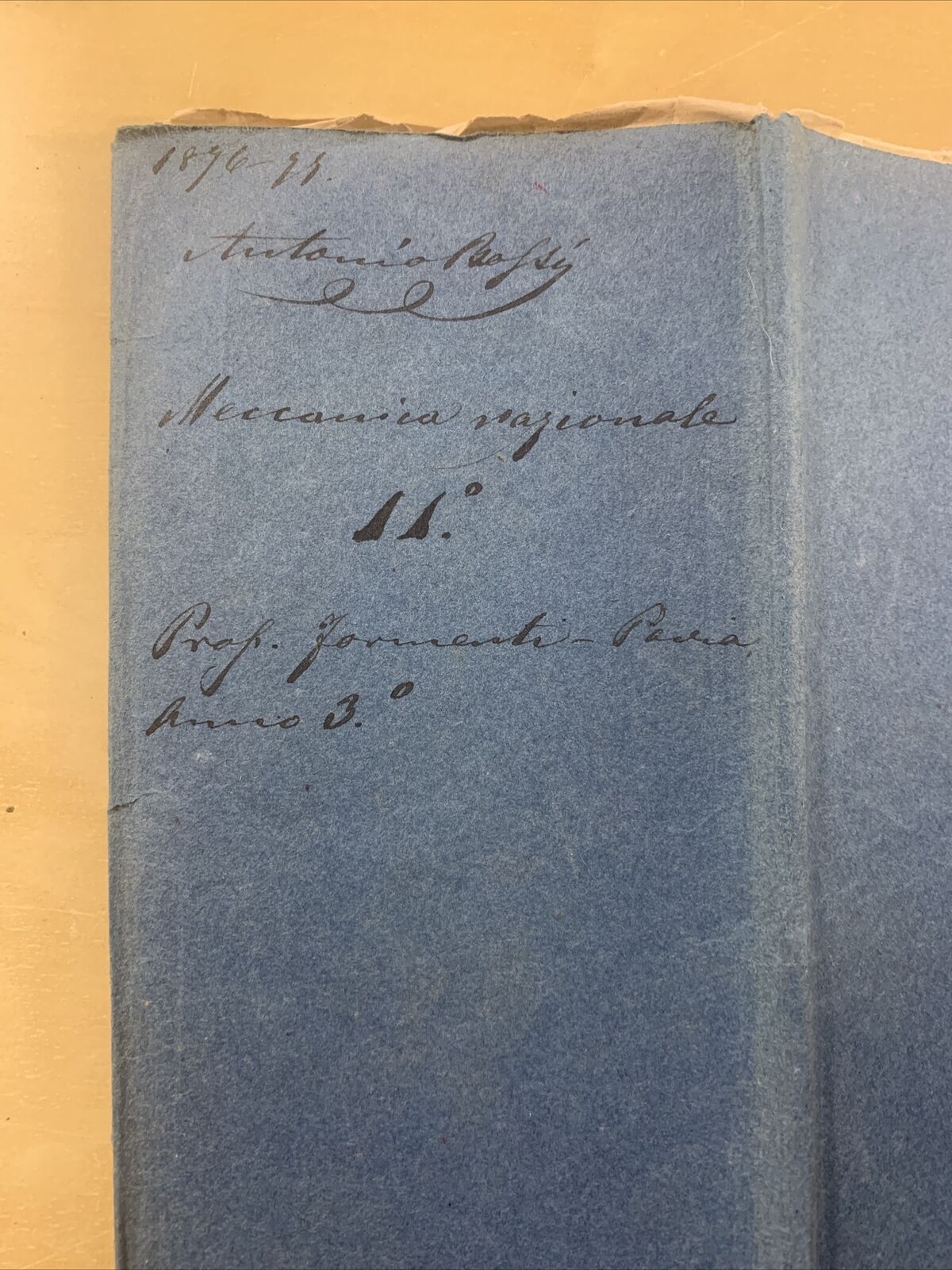 Antico Manoscritto Università di Pavia 1876, Meccanica Razionale, Carlo Formenti