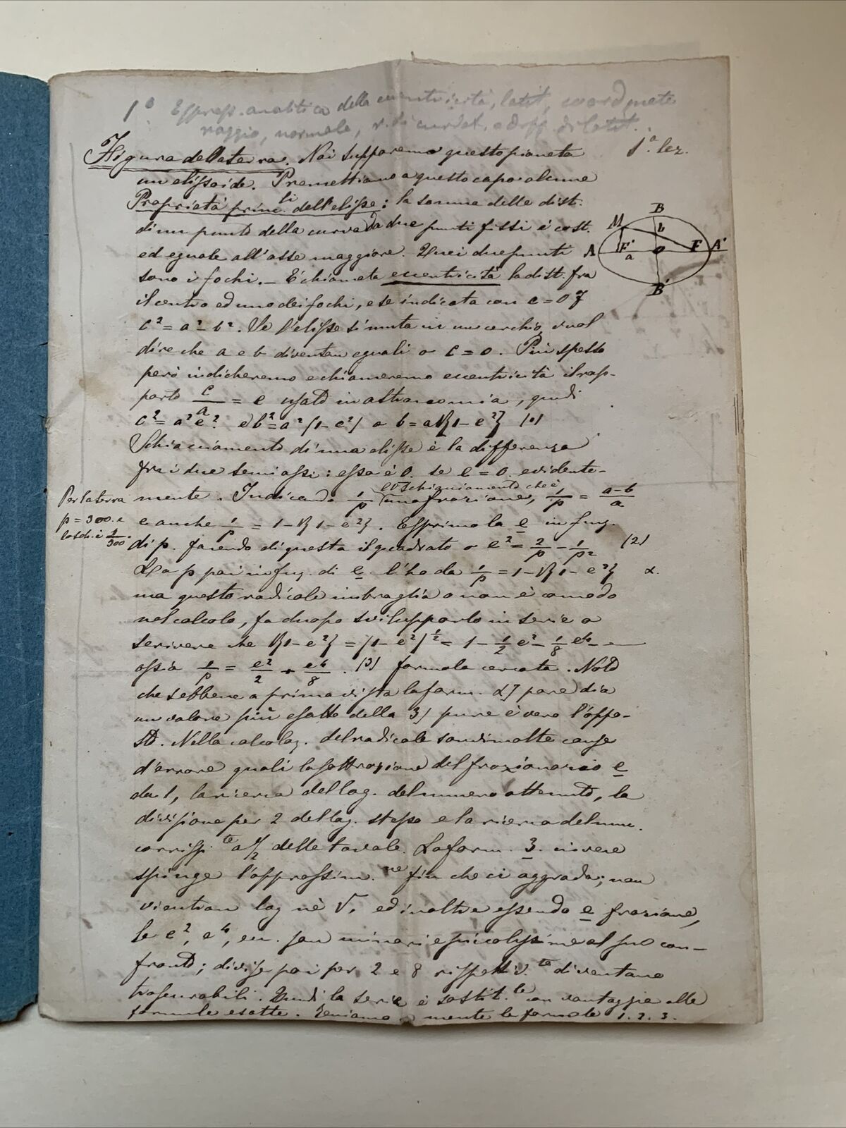 GOBBI BELCREDI Università Pavia 1876, Appunti di suo studente GEODESIA TEORETICA