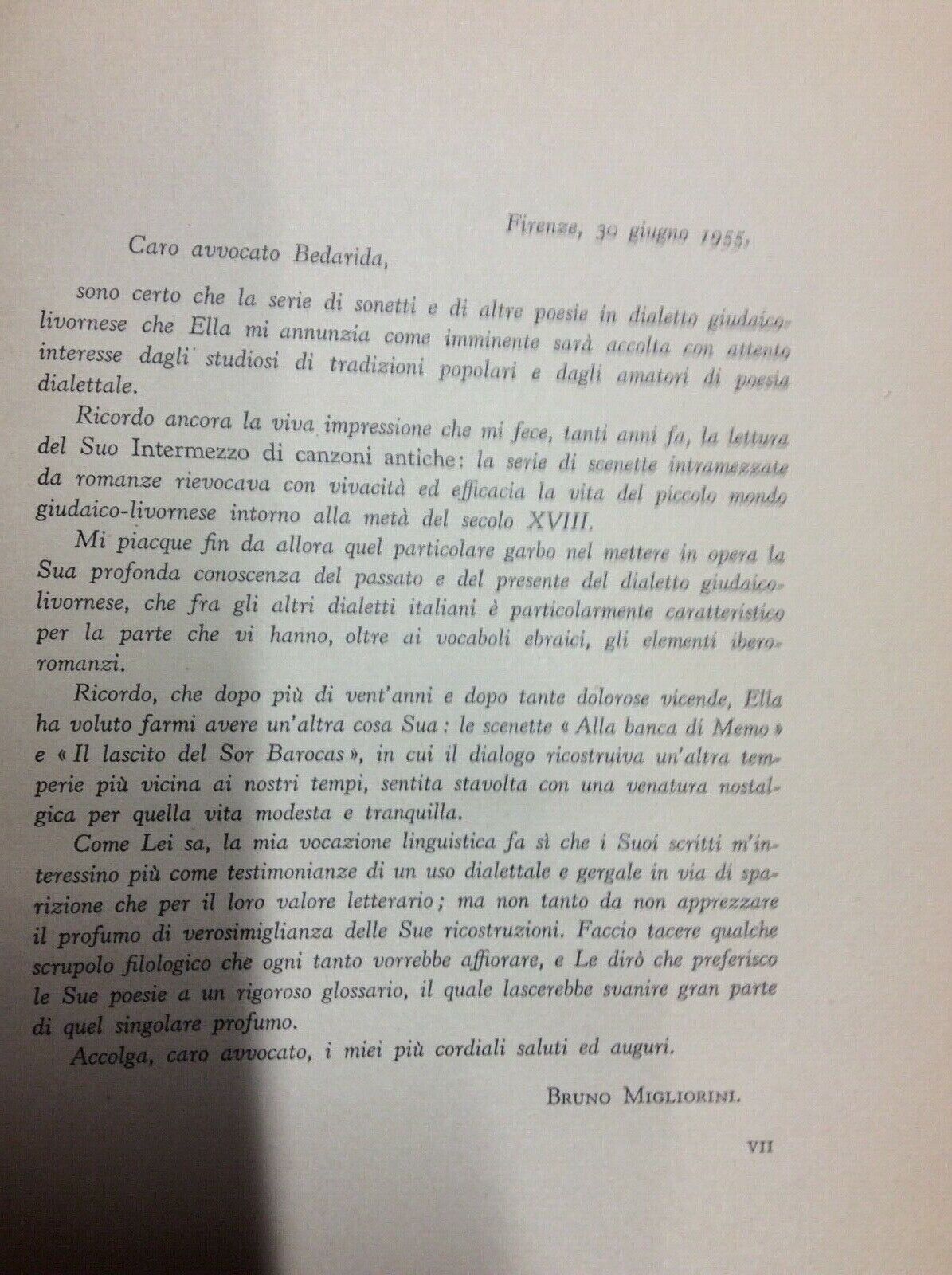 EBREI DI LIVORNO TRADIZIONI E GERGO GUIDO BEDARIDA LE MONNIER 1956 ebraismo