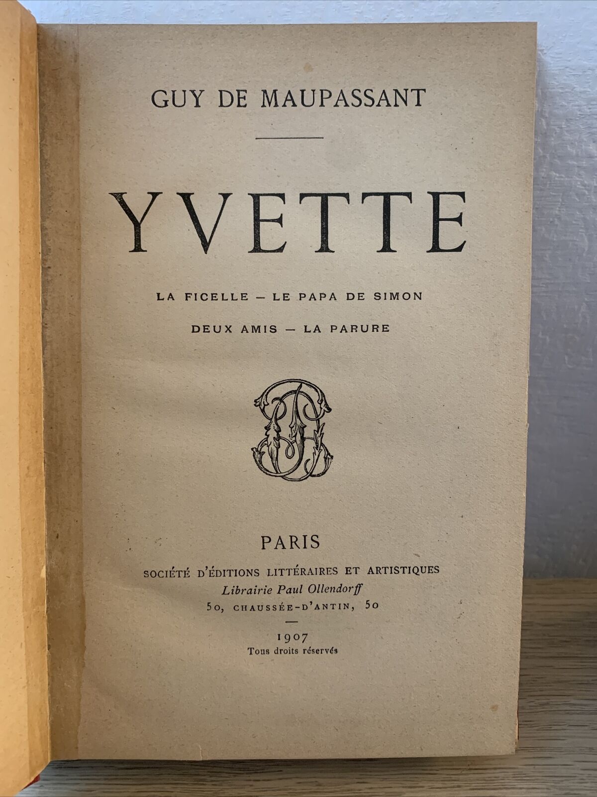 GUY DE MAUPASSANT -  YVETTE 1907