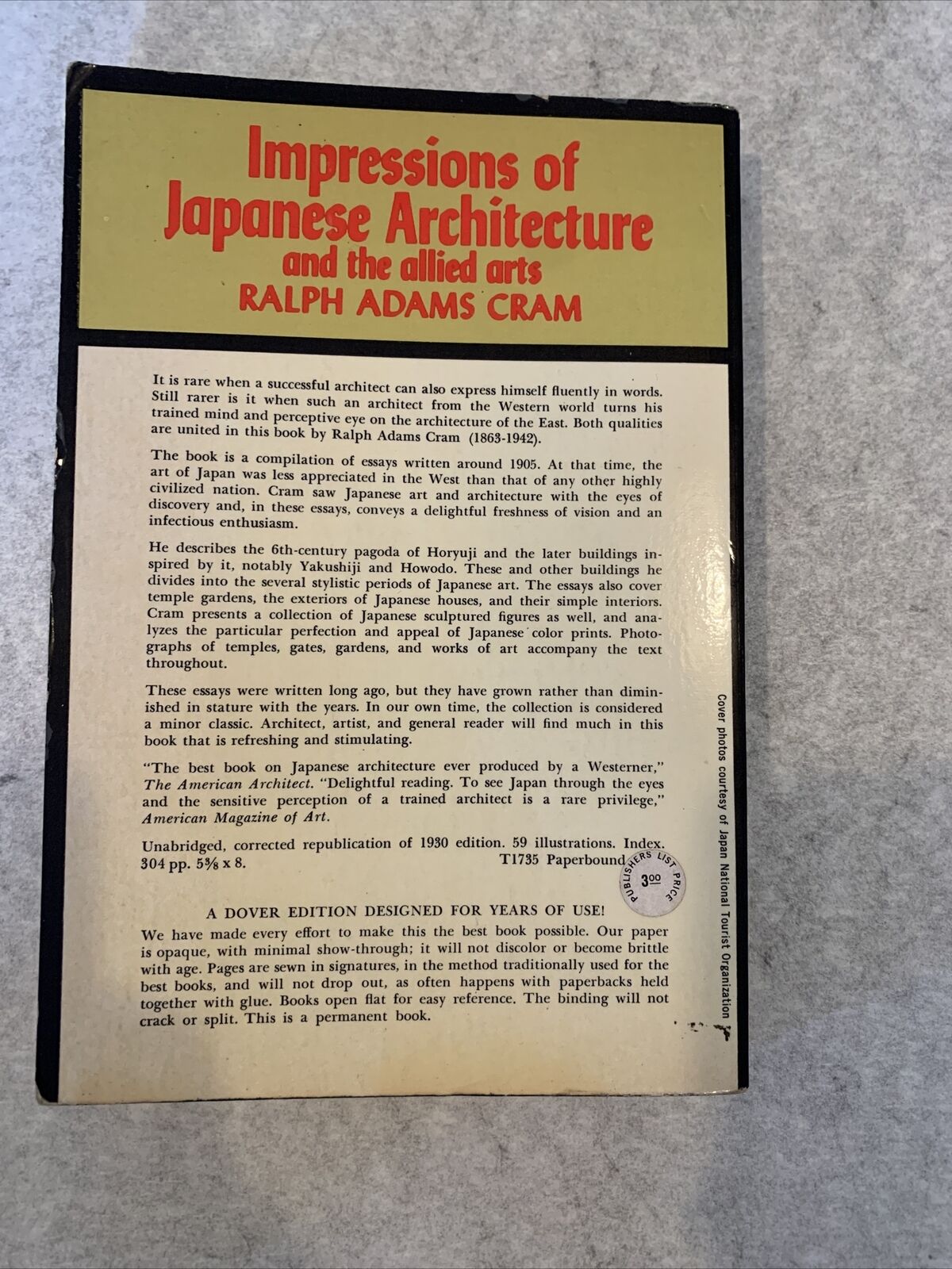 Impressions of Japanese Architecture and the allied arts, Ralph Adams, Cram #