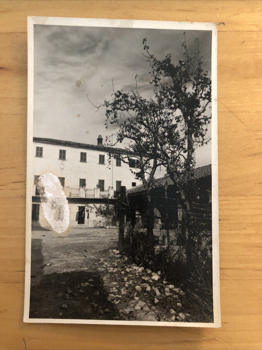 vacchia fotografia cartolina paesaggio con casa
