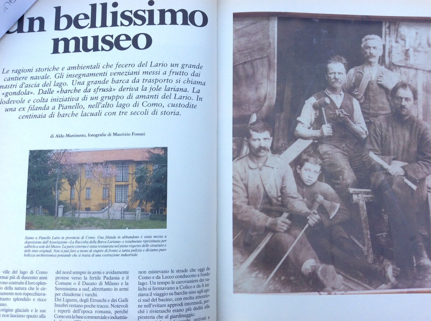 IL MUSEO DELLA BARCA LARIANA, LAGO DI COMO 1988