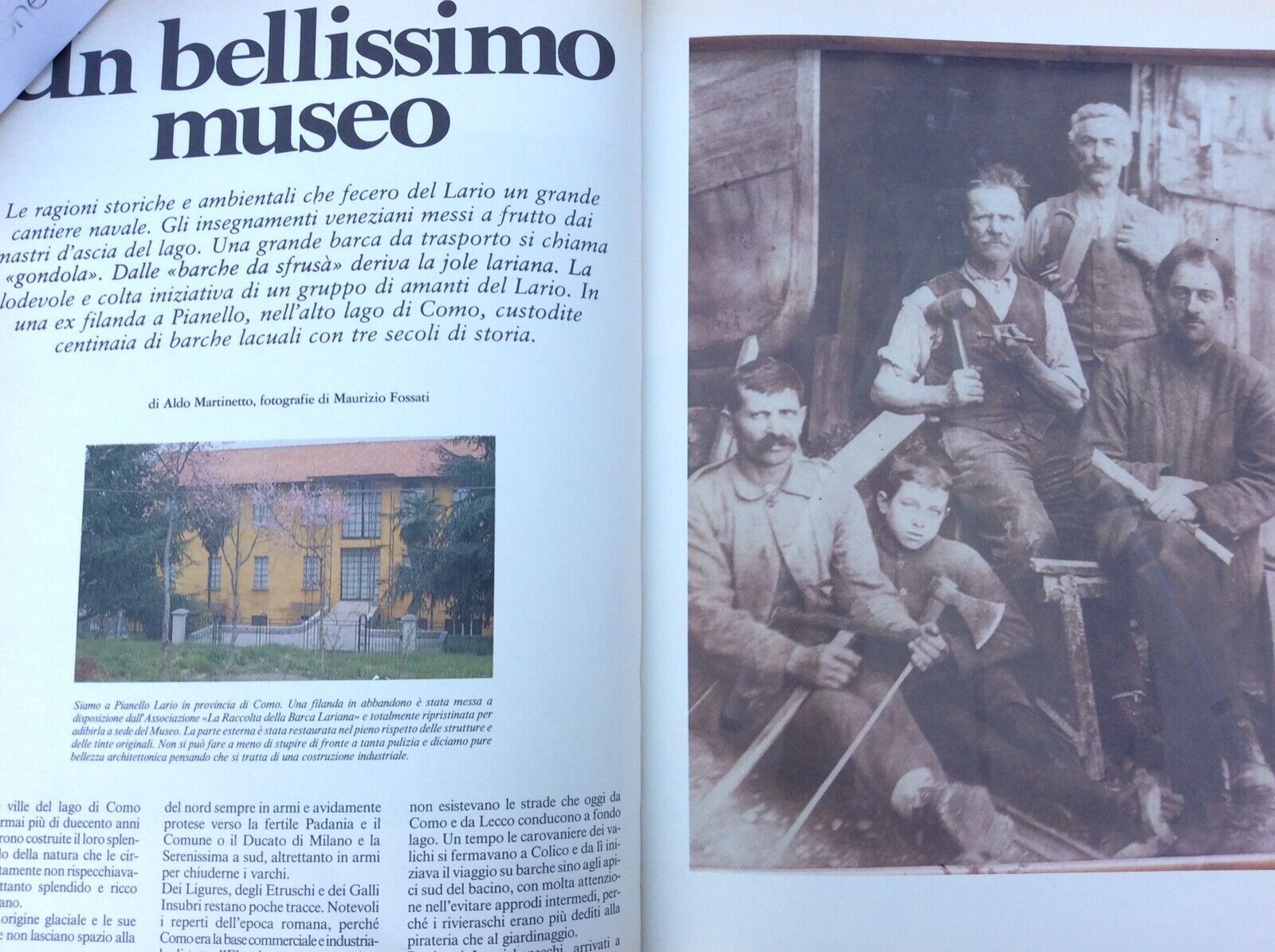 IL MUSEO DELLA BARCA LARIANA, LAGO DI COMO 1988