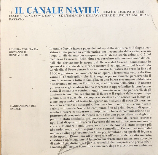Il canale Navile ( Bologna ), com'è e come potrebbe essere. Giovanni Bentivoglio