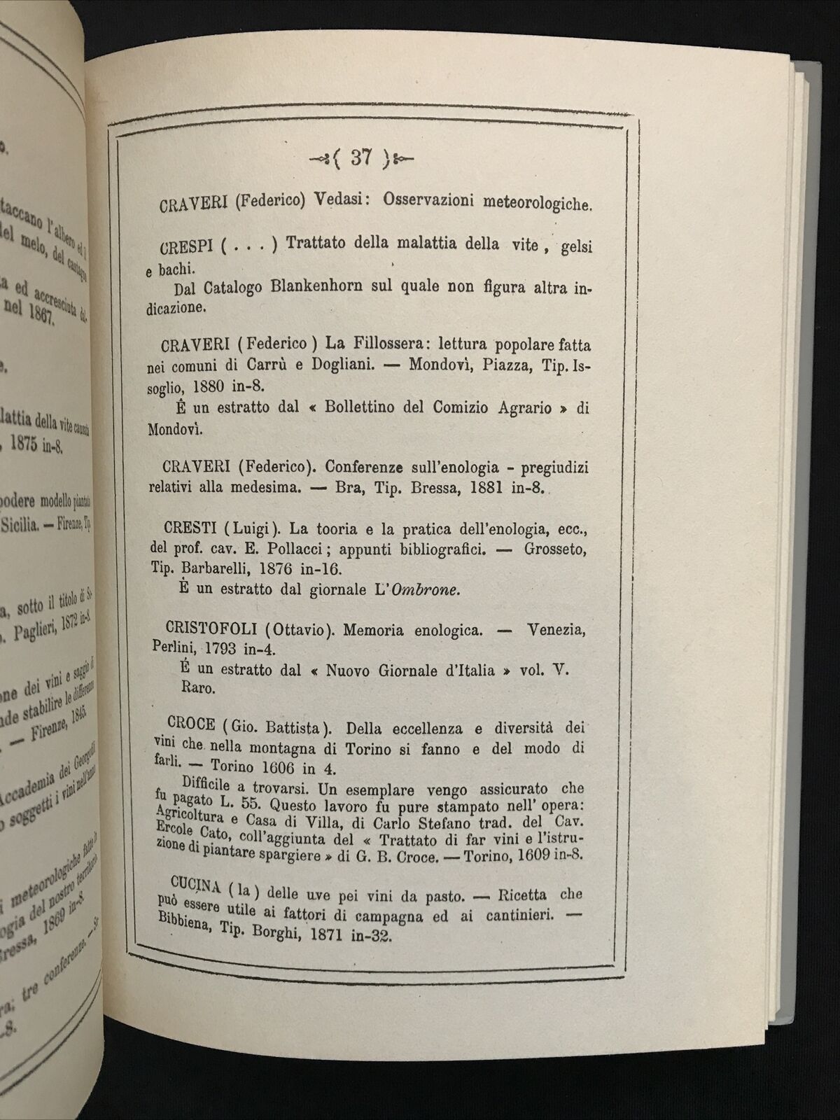 Catalogo ragionato delle Opere Viticoltura Enologia, Giacomo Sormanni. A. Forni