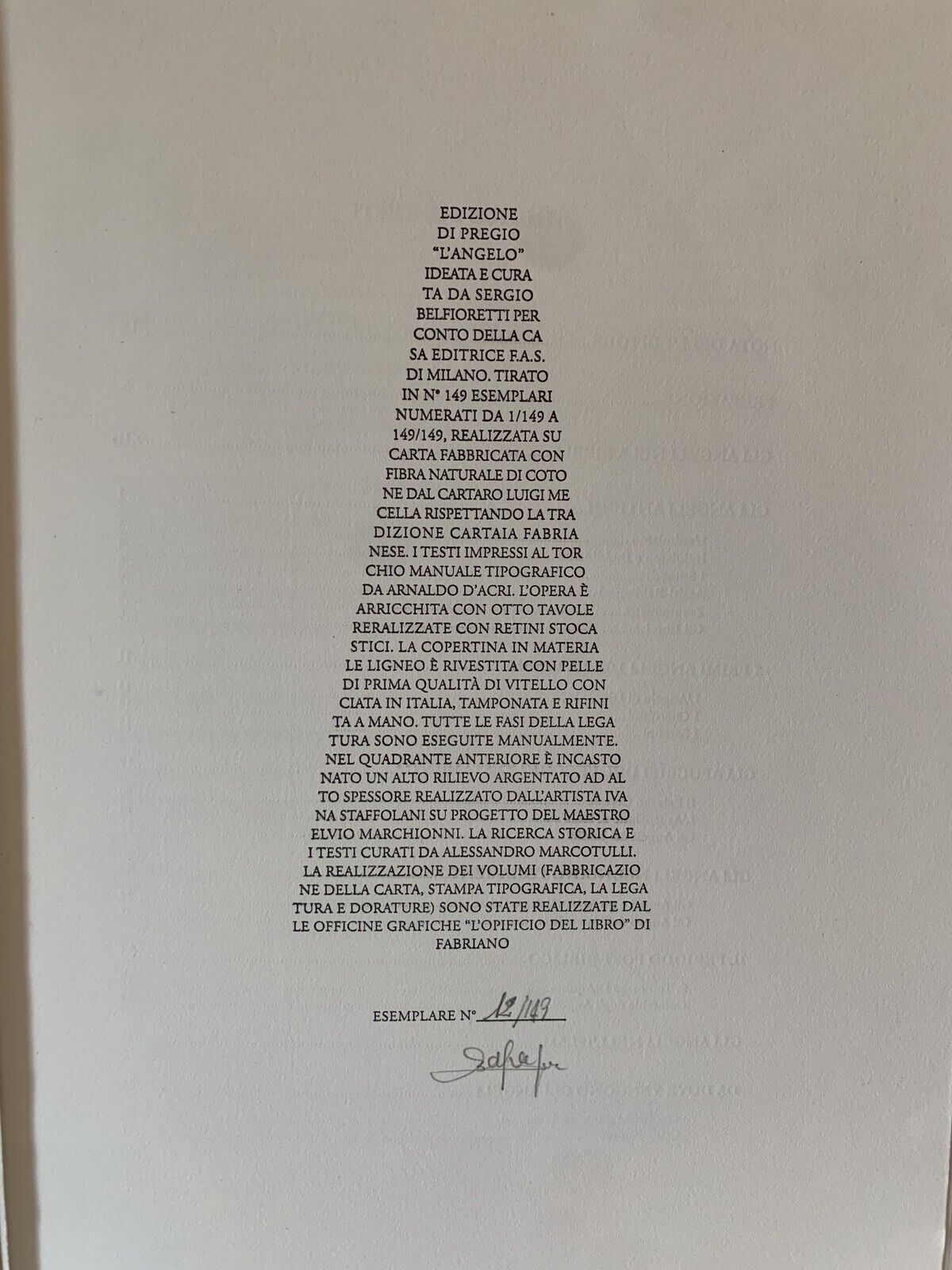 L'Angelo, Elvio Marchionni, FAS fondazione archivio storico 2016
