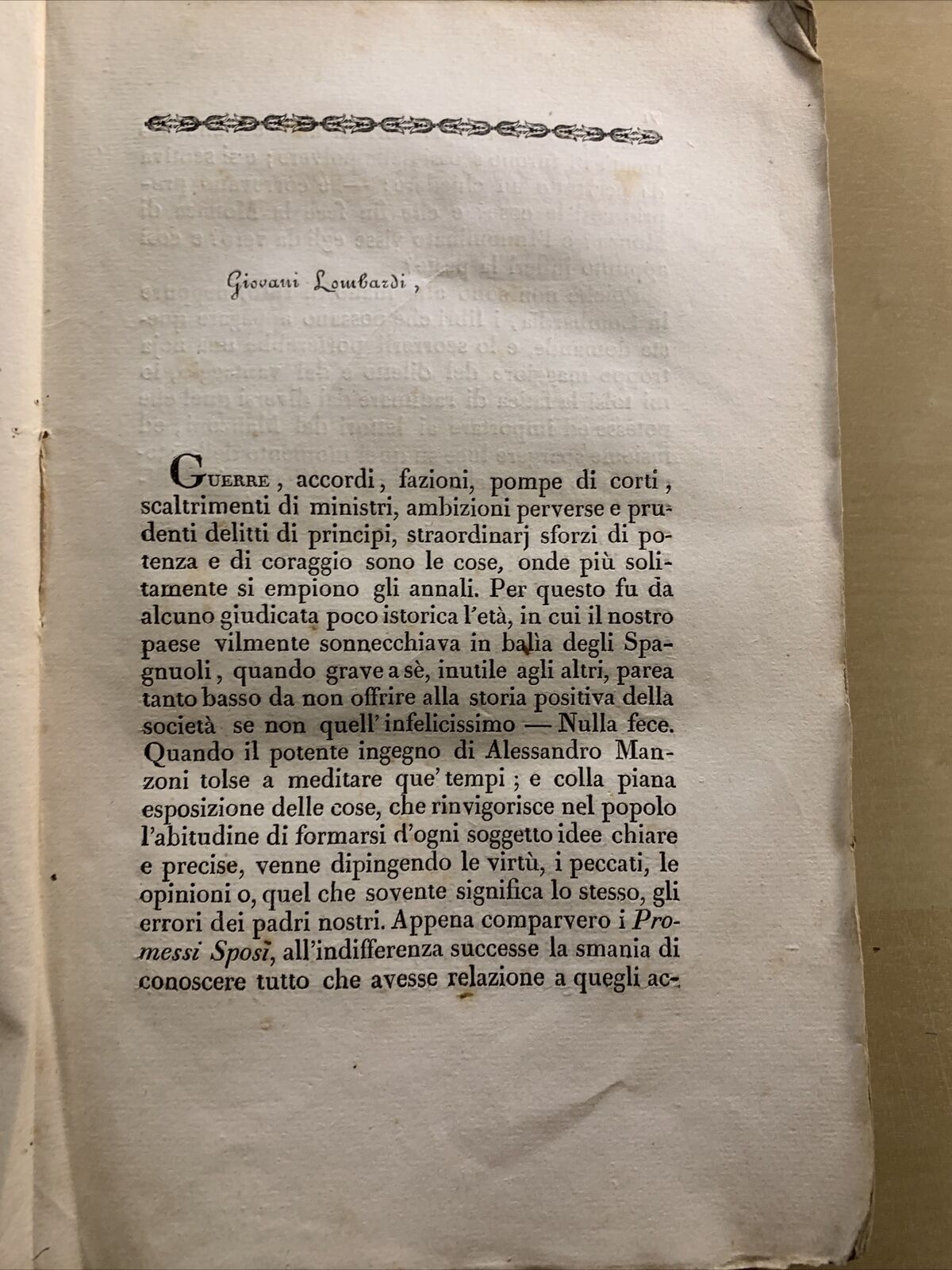 Sulla storia Lombarda del secolo xvii. Cesare Cantu'.Commento ai promessi sposi