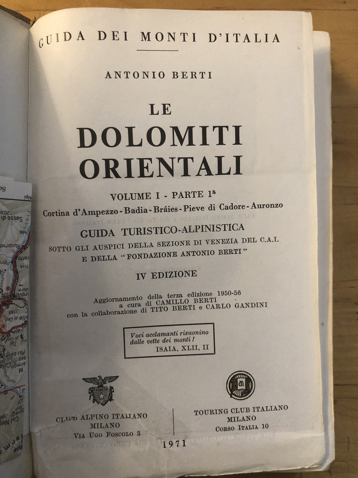 Dolomiti orientali Antonio Berti, Guida Monti D'Italia Club Alpino Vol 1 parte 1